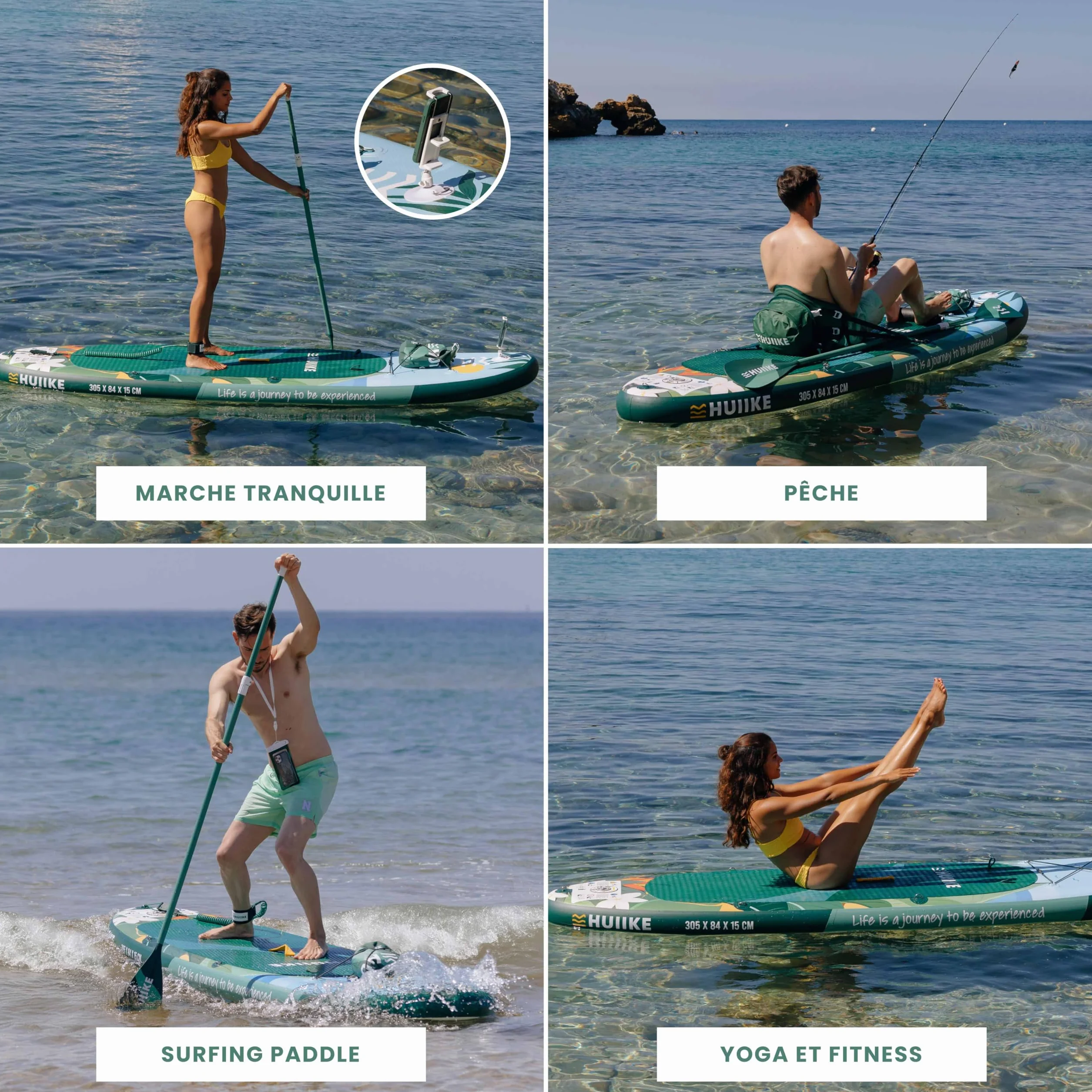 Tavola Sup Gonfiabile Adulti HUIIKE 305 x 84 x 15 cm, Carico Massimo 130 kg, con Accessori Inclusi