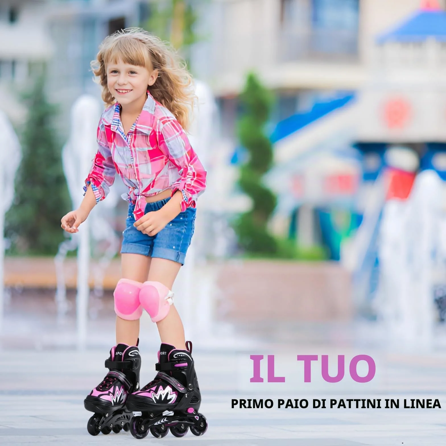 TOMSHOO Pattini a Rotelle con Ruote LED Regolabili per Bambini