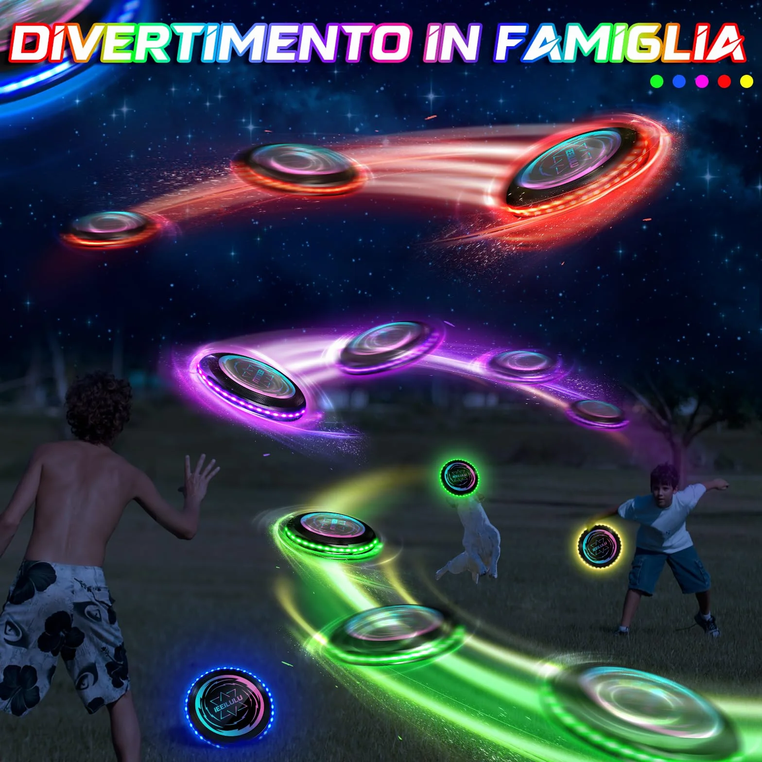 Disco da Lancio Illuminato 49 LED Frisbee da Competizione Funsport per Adulti Bambini