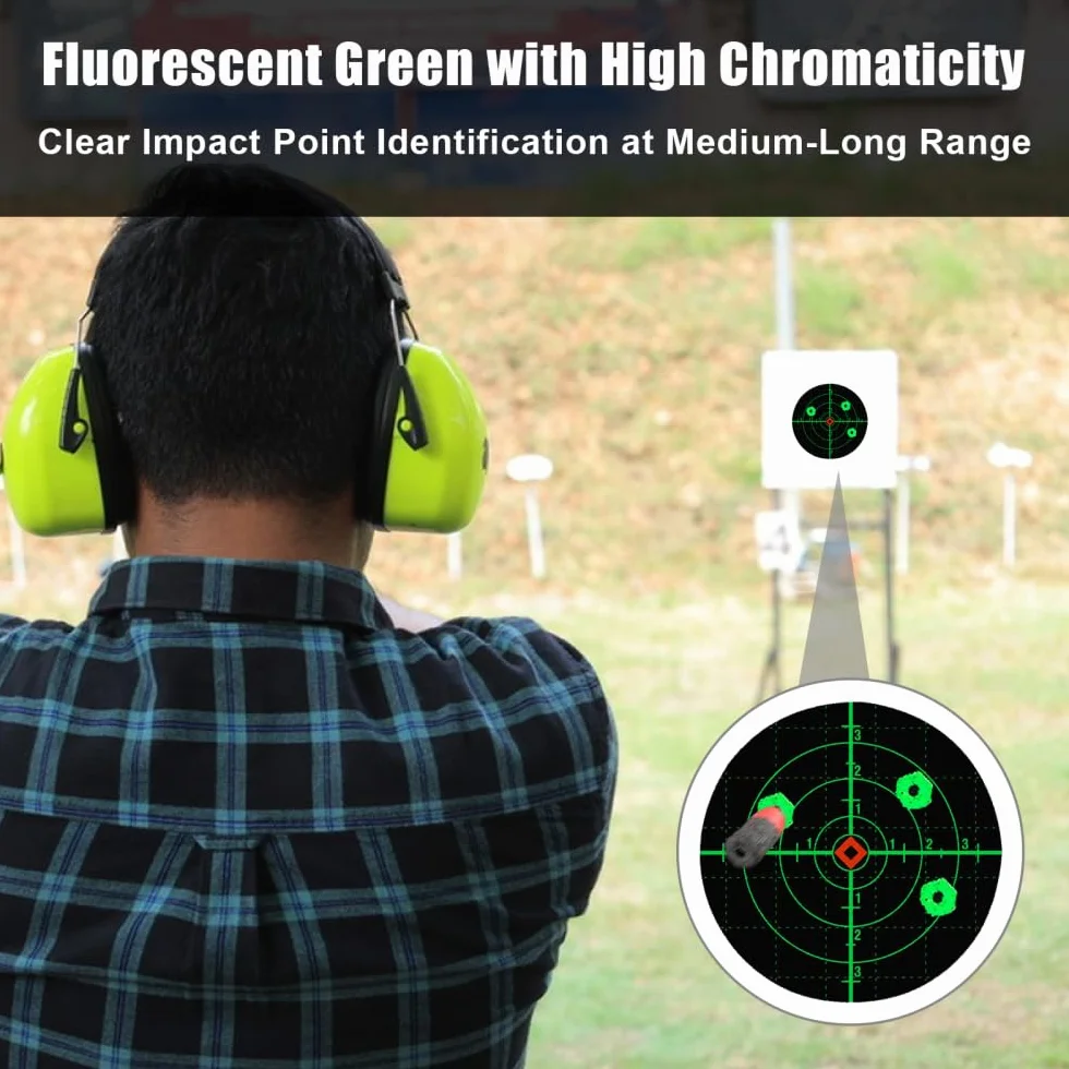 Adesivo Tiro Bersaglio Autoadesivo 100 Pezzi Fluorescente Splatter Bersagli Reattivi per Pistola Airsoft Fucili