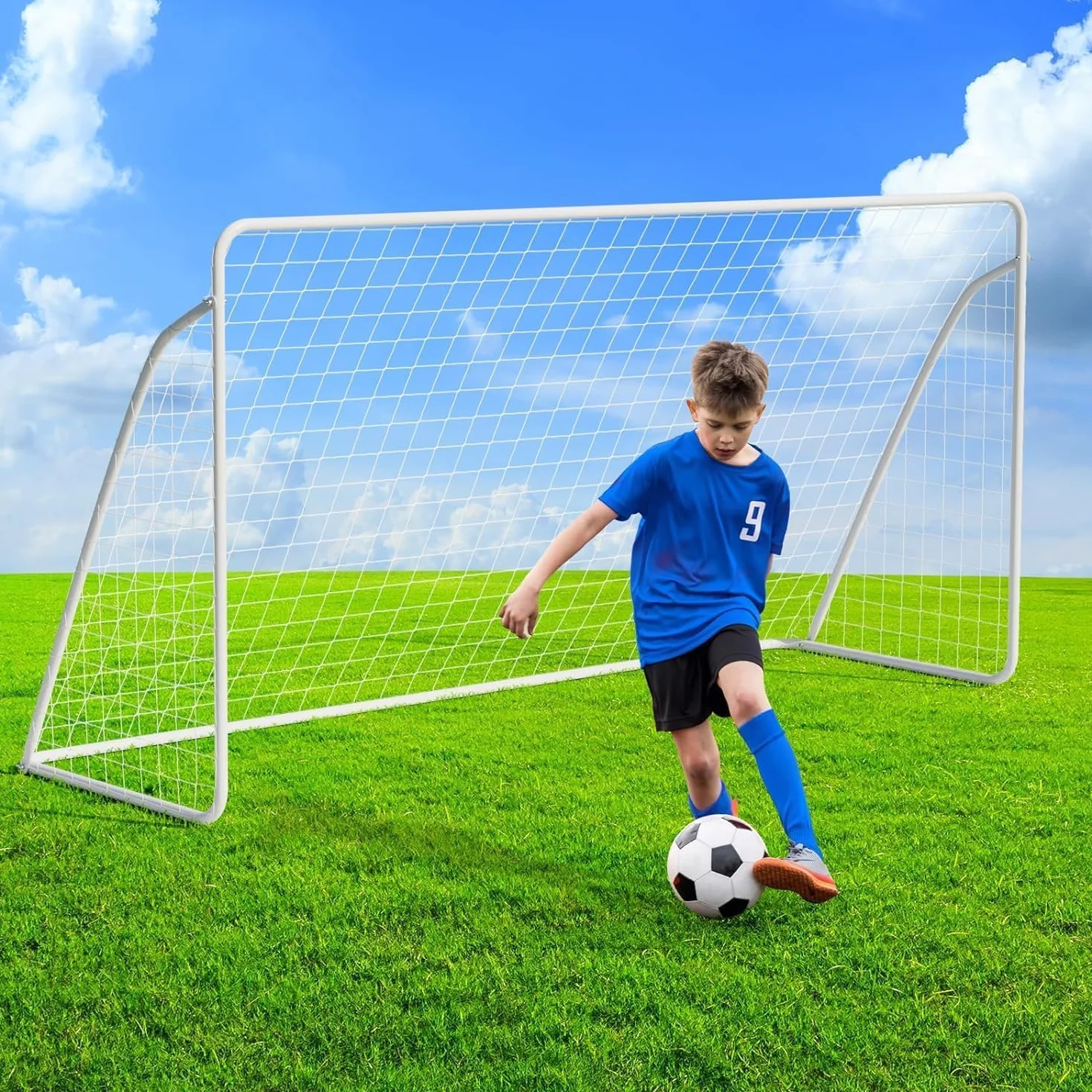 Porta da calcio 365 x 182 cm 240 x 150 cm grande per bambini adulti con rete