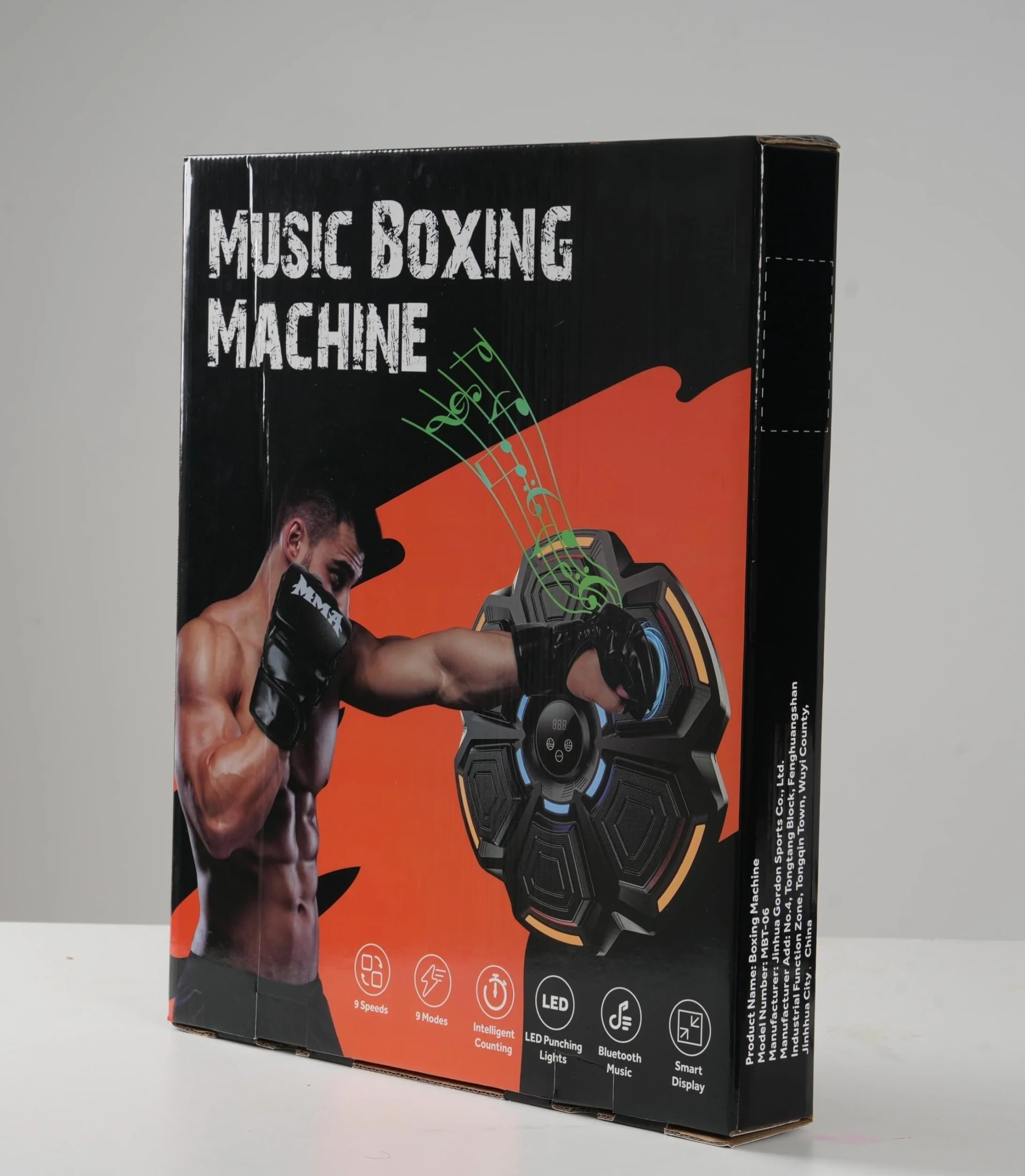 Music Boxing Machine Adulti - 9 modalità di velocità Macchina da Box Musicale Pugile con Guanti da Boxe - LED Parete Tira Pugni con Musica - Bluetooth Boxe Allenamento per Casa