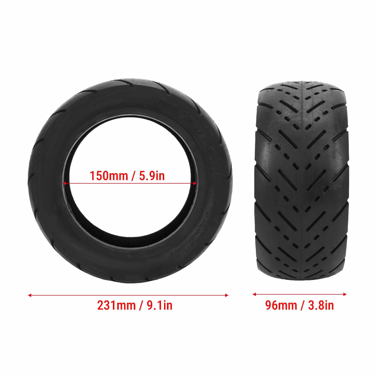 Pneumatico Tubeless 10 Pollici 90/55-6 per Monopattino Elettrico Sostituzione Anteriore e Posteriore