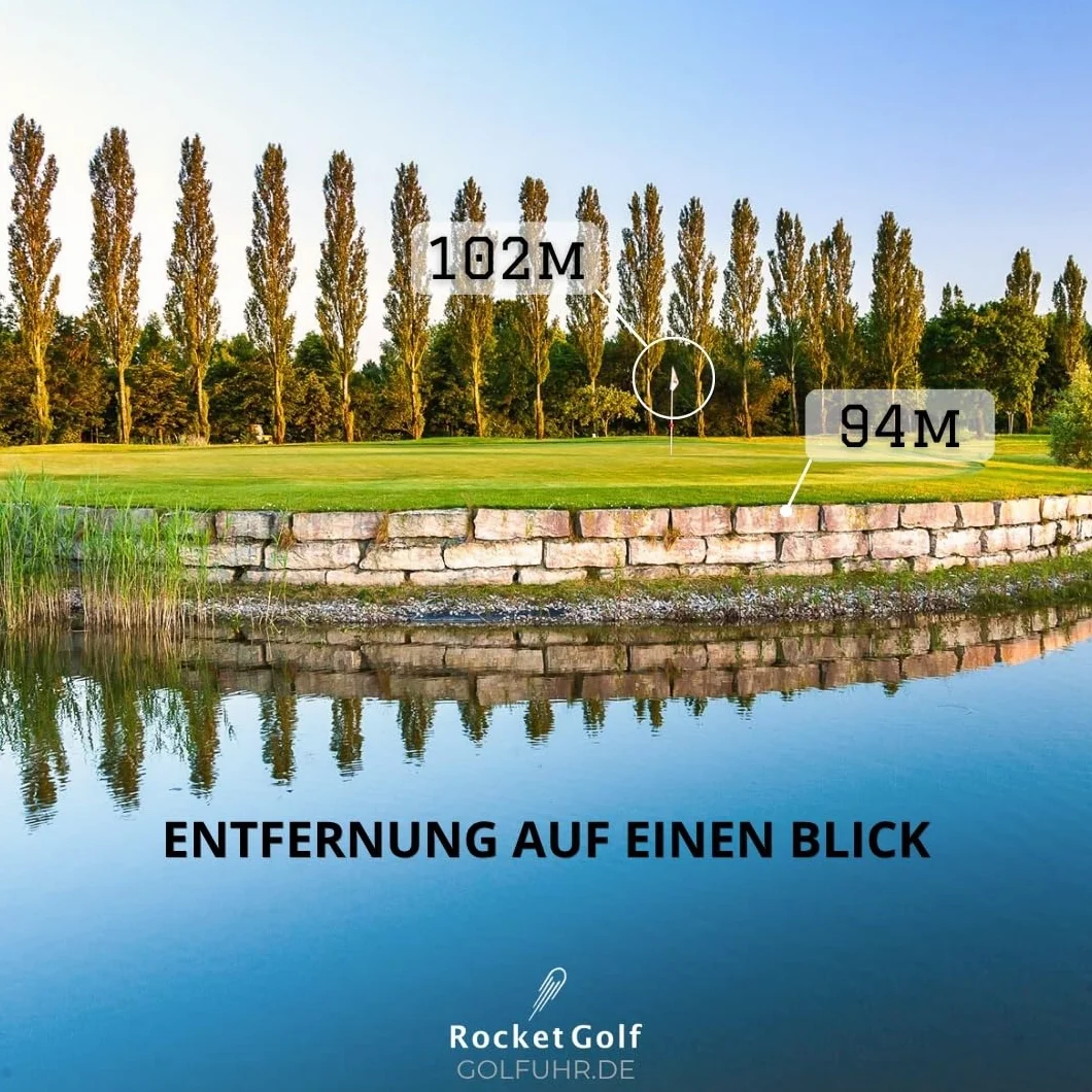 RocketGolf Golfuhr Par.4 telemetro GPS 38.000+ campi da golf funzione ostacolo contapassi aggiornamenti gratuiti