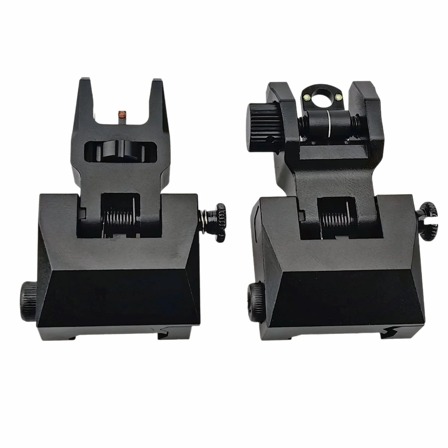 Flip-Up Iron Sight Set Red/Green Fiber Optic BUIS M-Lok Picatinny Aviation Aluminum