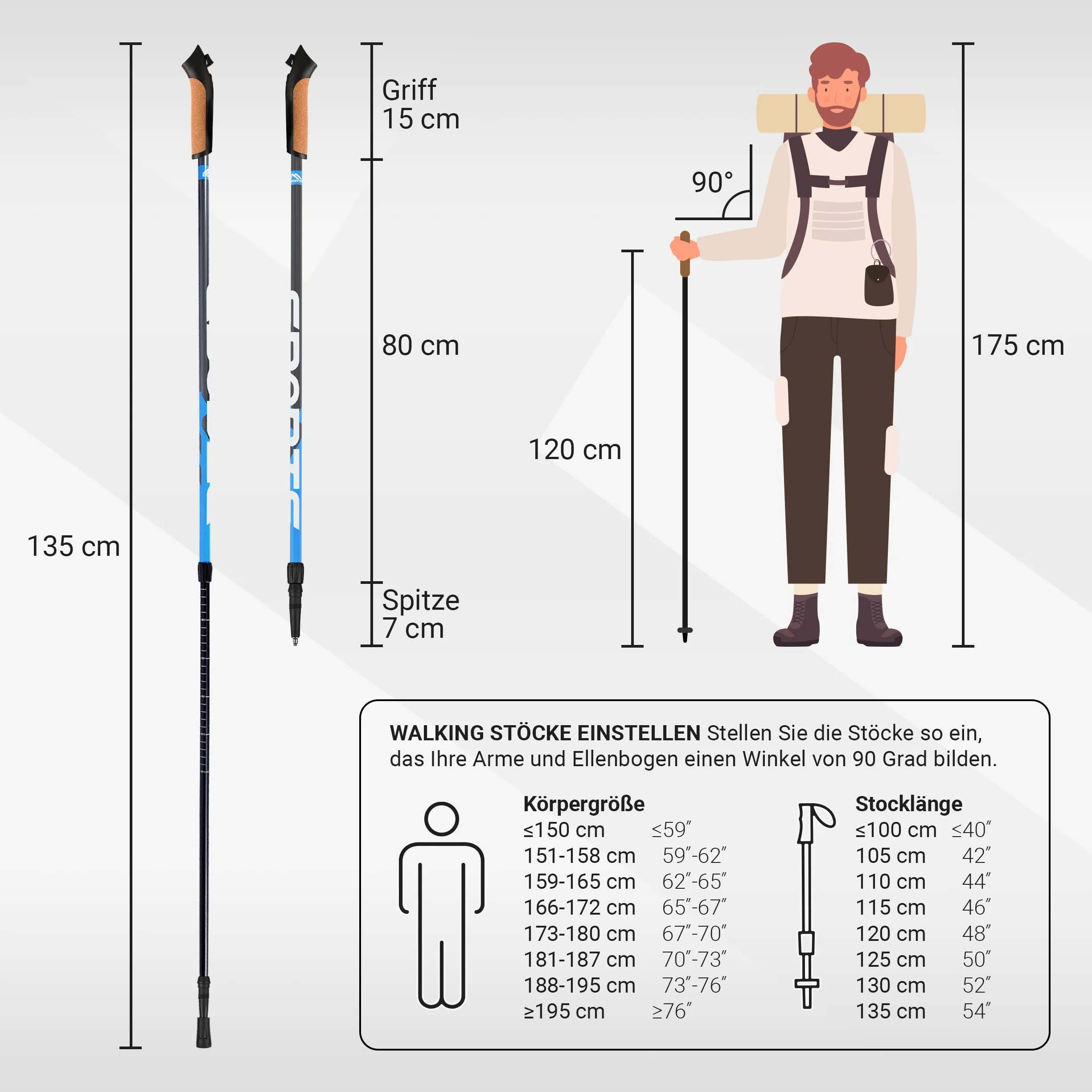 MSPORTS Bastoncini Nordic Walking Premium Antracite Ultraleggero Walking Sticks