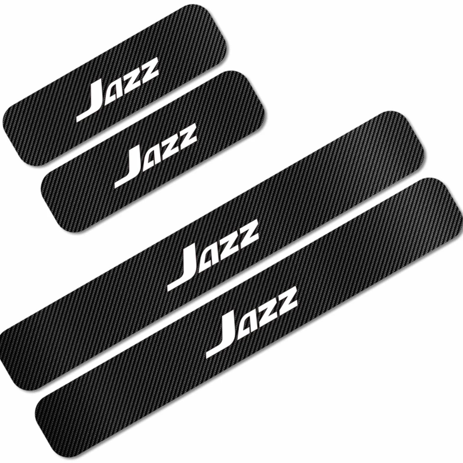 4 Pezzi Adesivo per Battitacco Auto in Fibra Carbonio, per Hon-da Insight Jazz Fit Type R Type S VTI RR Si, Battitacco Protezione Plates Anti-Graffio Scuff Decorativi Accessori, Jazz