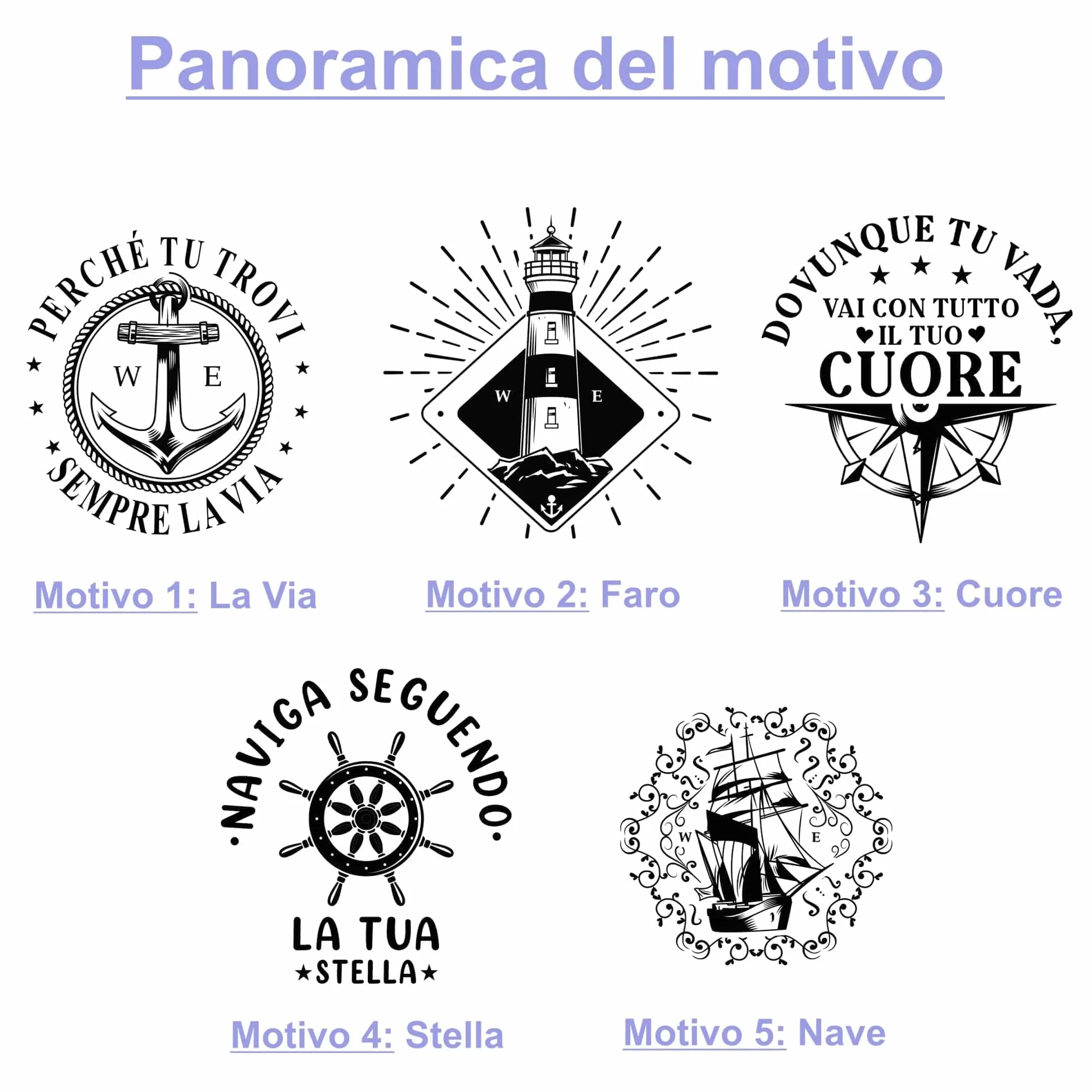 Bussola personalizzata in ottone e pelle con incisione motivo marittimo, regalo