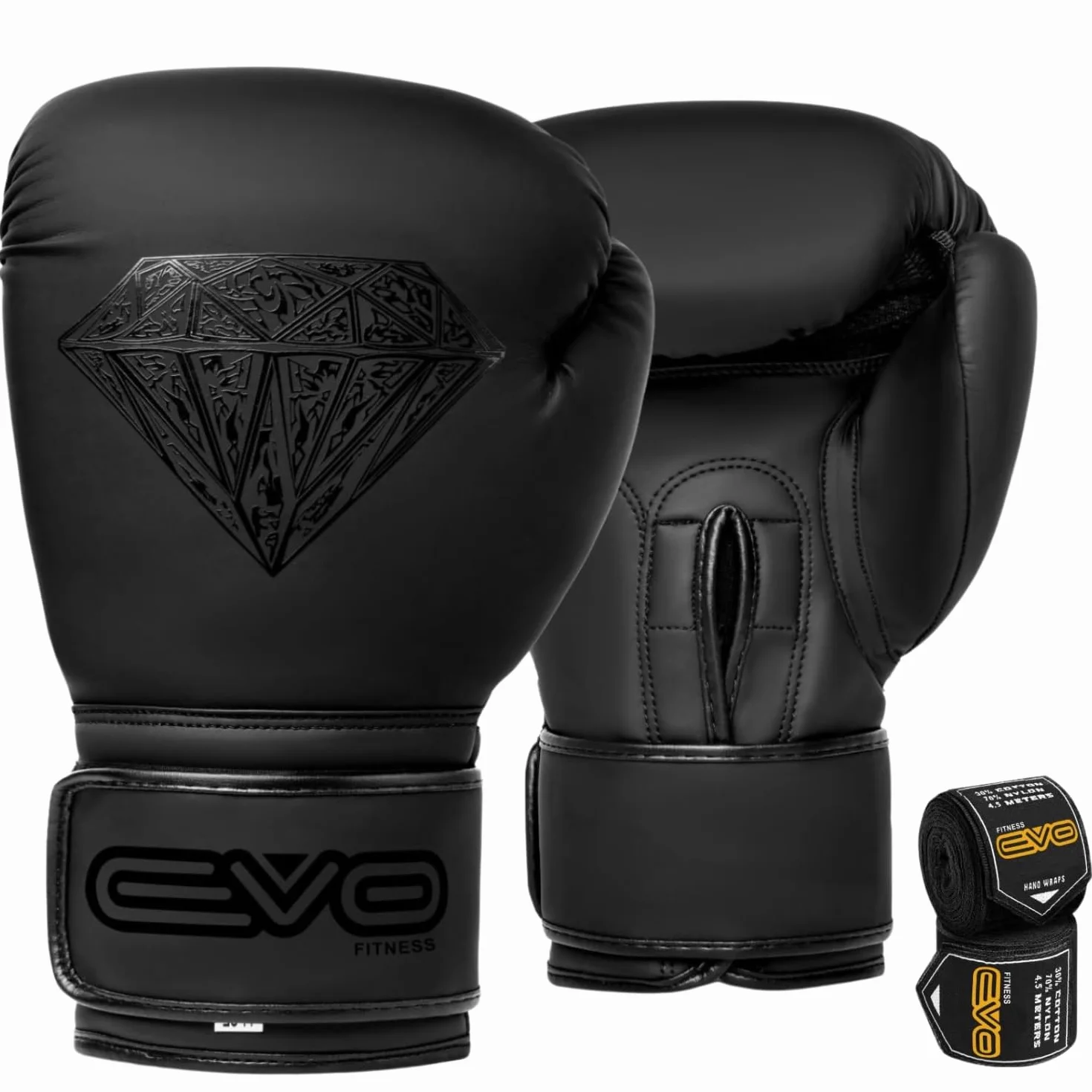 EVO Fitness Guantoni Da Boxe Con Pelle Pro Gel Per Muay Thai Kick Boxing Sparring