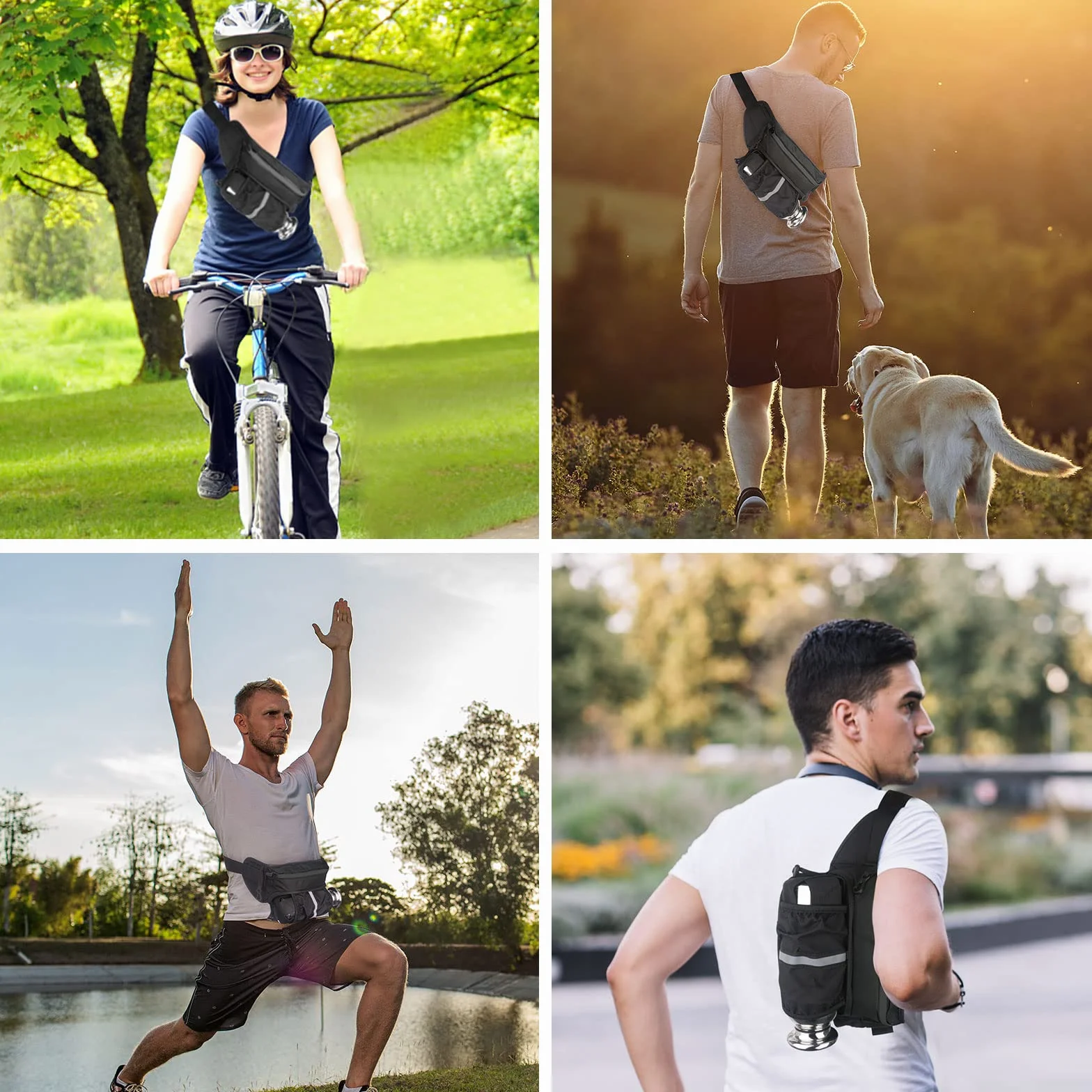 MYCARBON Marsupio Running Cintura Viaggio Porta Borraccia per Telefoni Cellulari