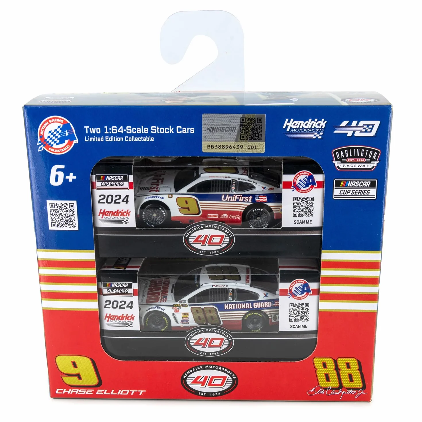 Lionel Racing Chase Elliott/Dale Earnhardt Jr 2024 Darlington Throwback 2-Car Diecast Set in scala 1:64