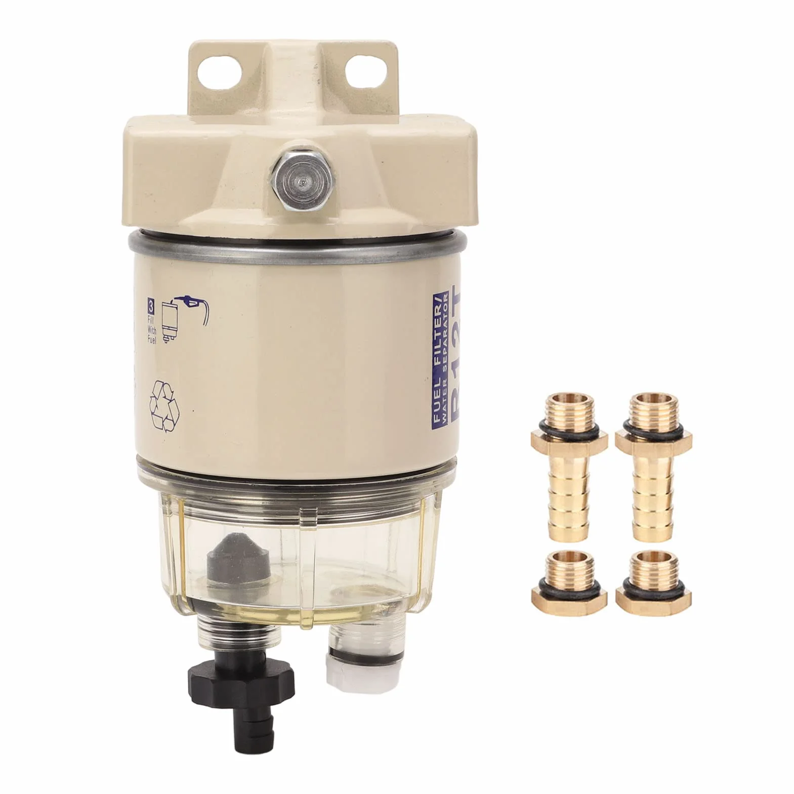 Filtro Carburante R12T Marino Separatore Acqua per Barche