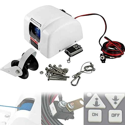 Kit salpa ancora marino con telecomando wireless, supporta fino a 11,3 kg, verricello resistente per barche da pesca e pontone