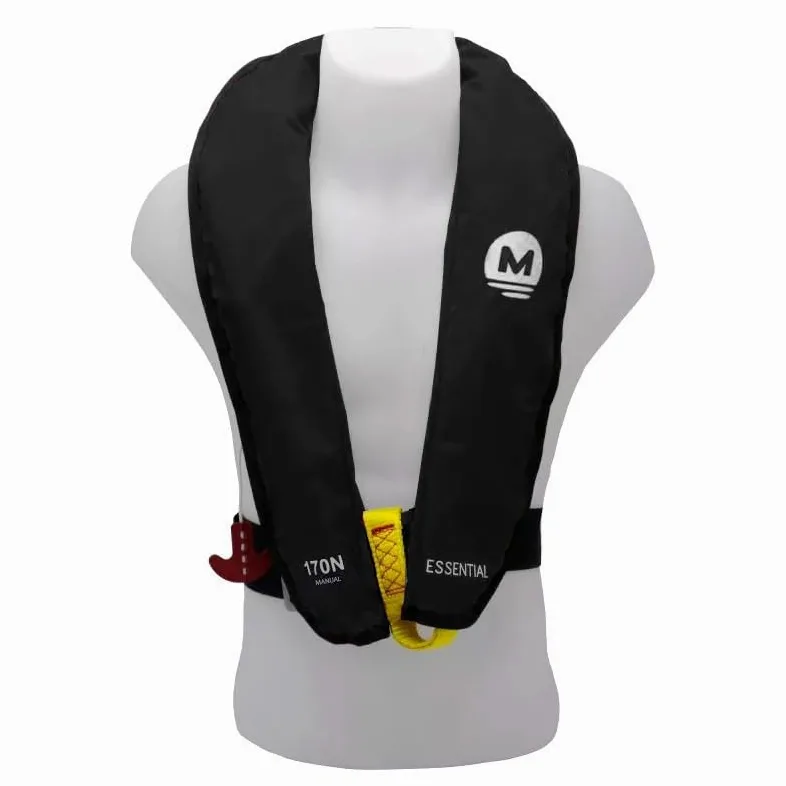 Orangemarine - Giubbotto di salvataggio gonfiabile, manuale, 170 N Essential, colore: Nero
