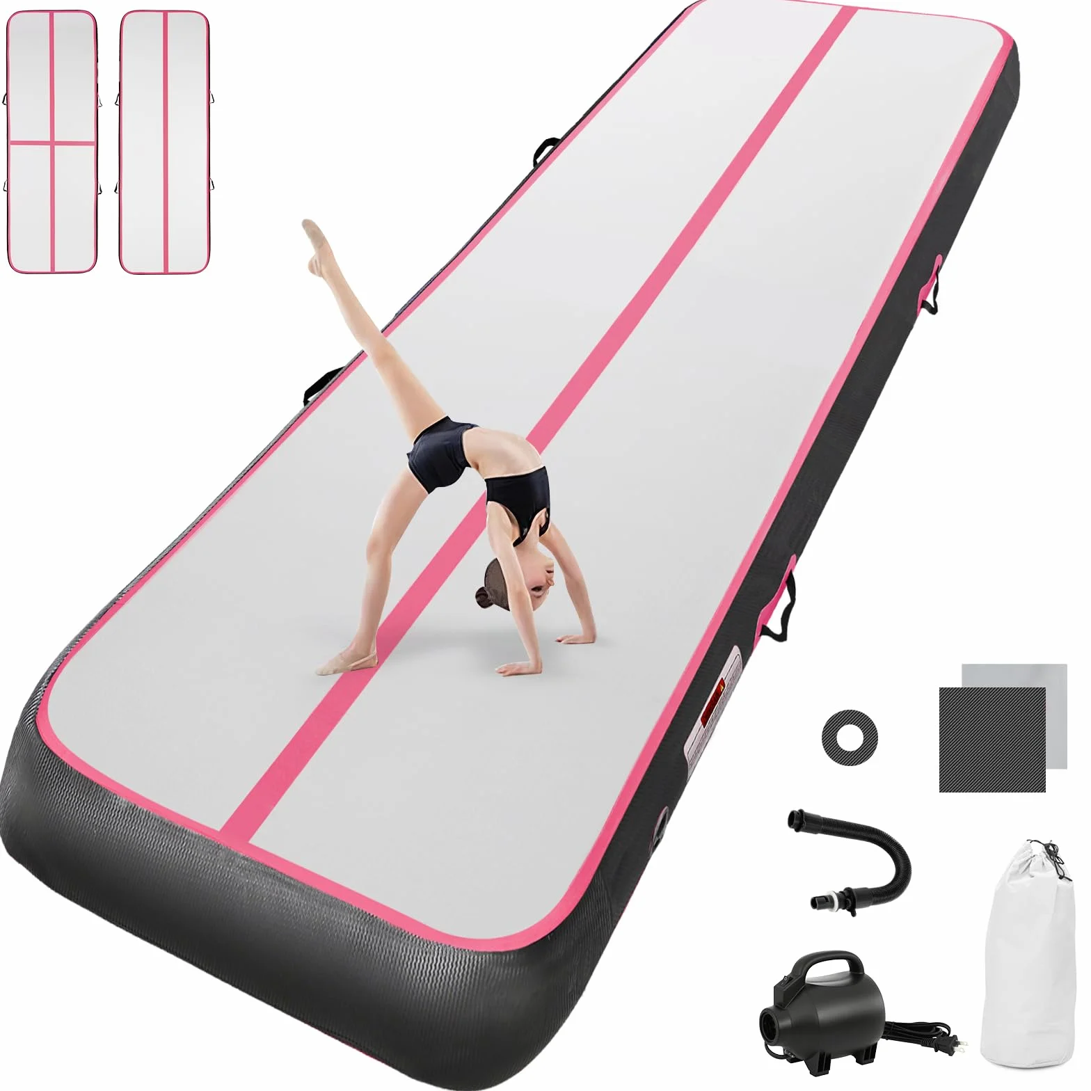 airtrack matte ginnastica artistica 10cm/20cm Spessore 3/ 4M / 5M / 6M tappeto ginnastica Tappetino da Ginnastica Gonfiabile Artistica Materasso Yoga Taekwondo con Pompa elettrica