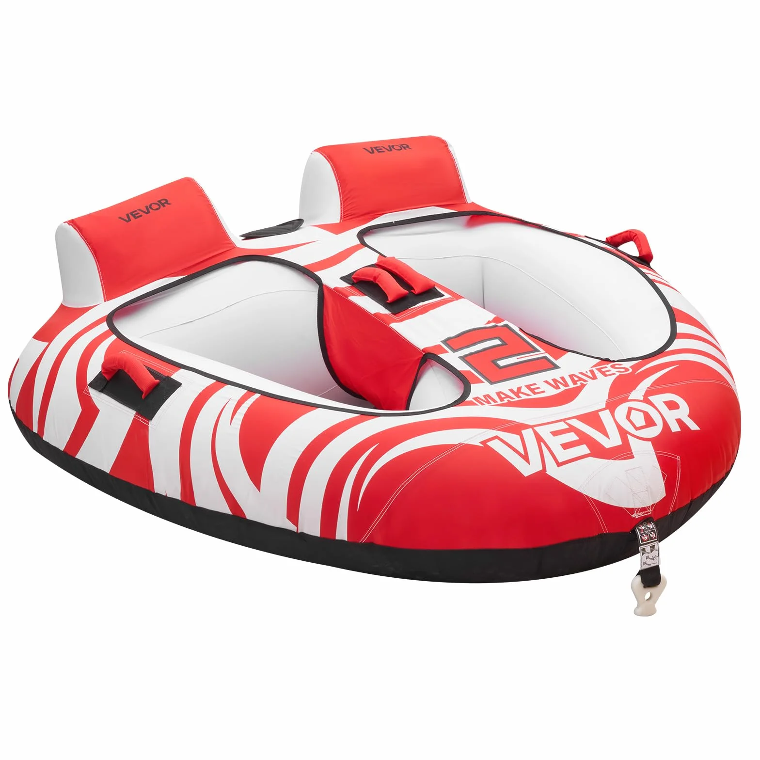 VEVOR Galleggiante di Traino per Barche 2 Persone Carico Max 154 kg Tubo Sport Nautici Copertura in Nylon Rosso