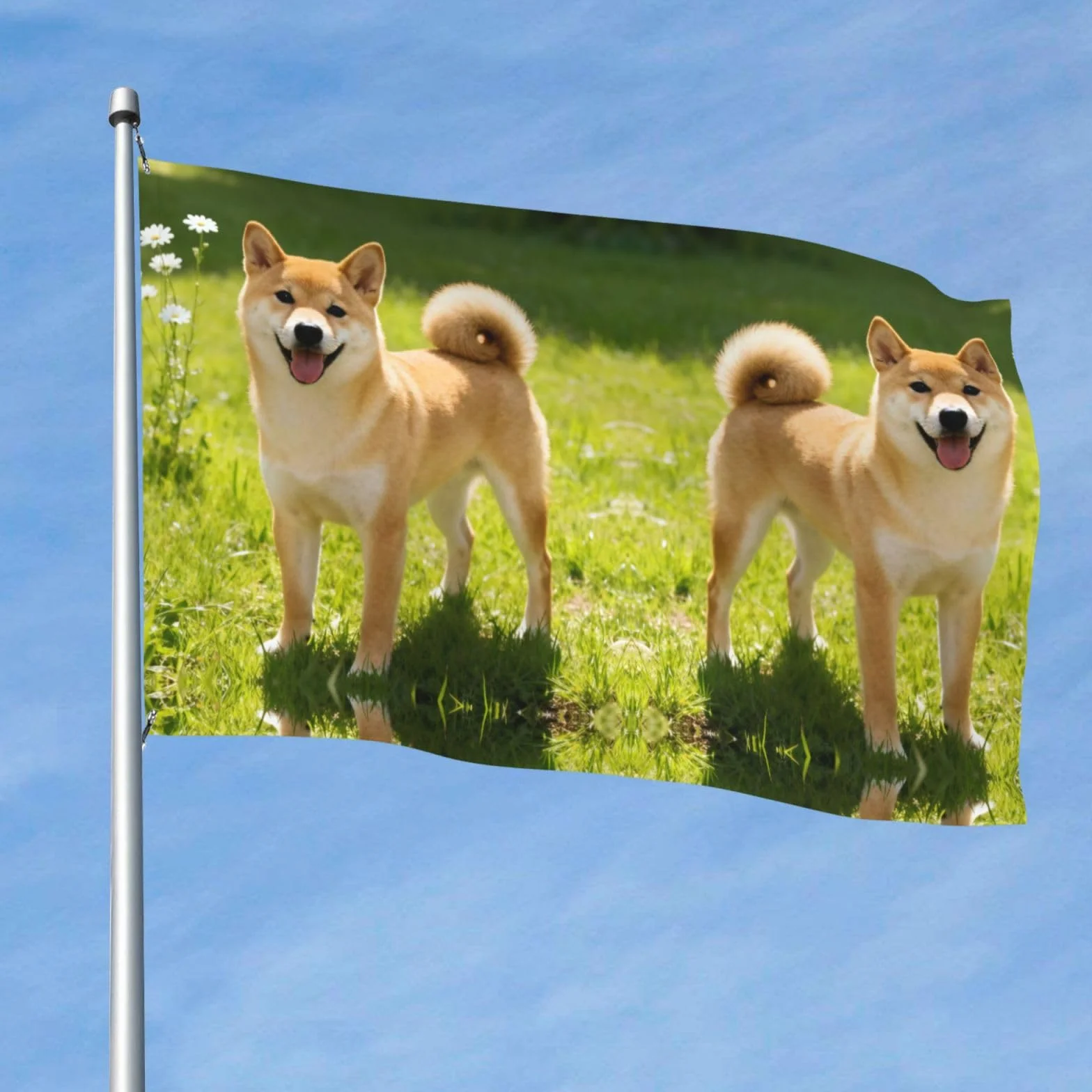 Bella Bandiera Shiba Inu Patriottica per Esterni Coppa del Mondo 2026