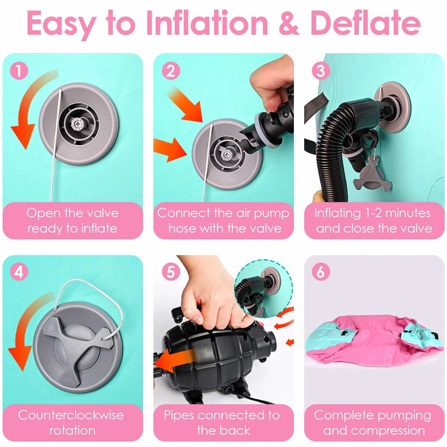 Diealles Shine Air Roll, 100x60cm Rullo ad Aria Gonfiabile Rotondo, Rotolo Gonfiabile con Pompa Elettrica e Borsa per il Trasporto, Air Barrel Gymnastics Roller per Allenamento Fitness Yoga