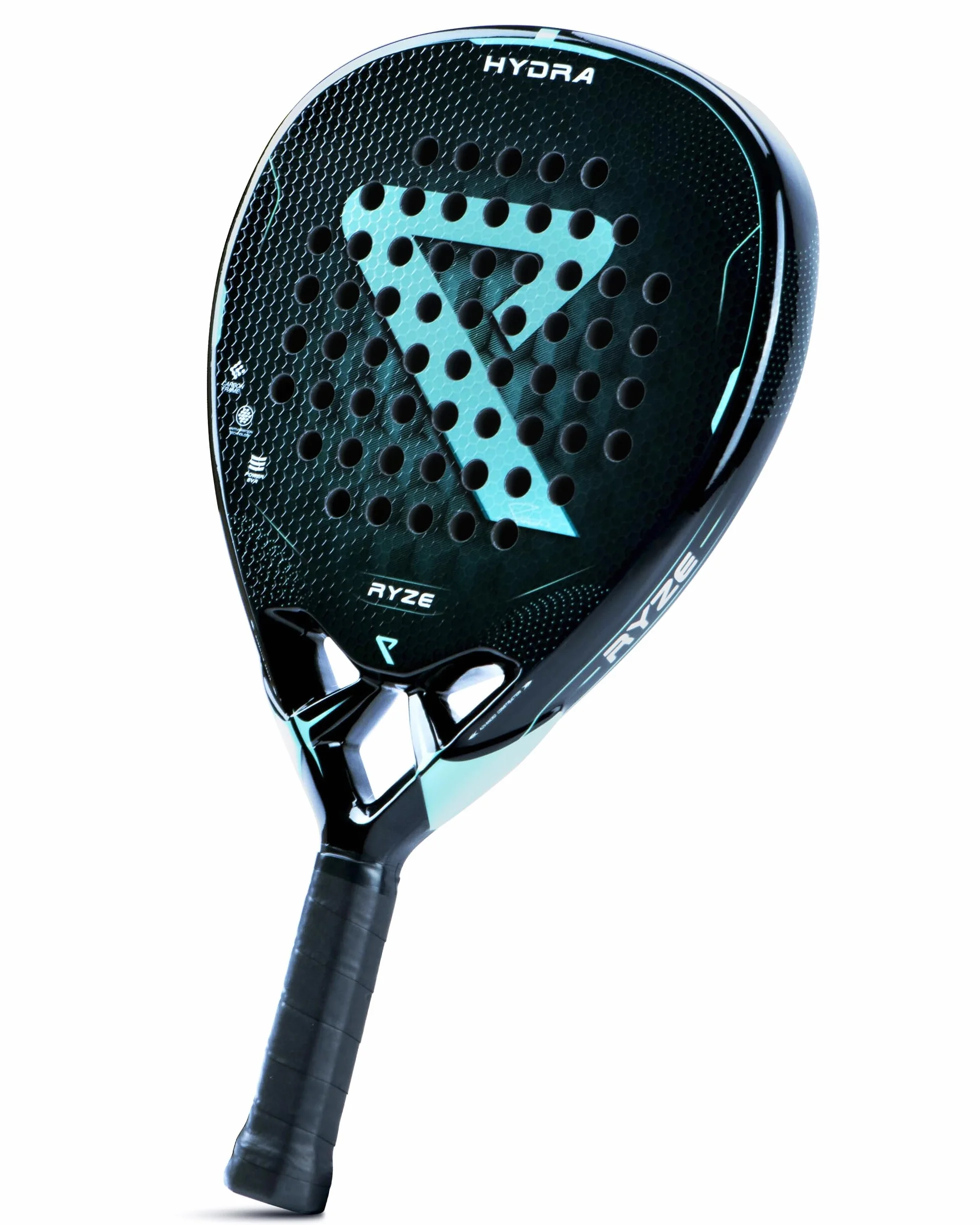 RYZE HYDRA Racchetta da Padel 100% Fibra di Carbonio 365g EVA-18 Flex Custodia Inclusa