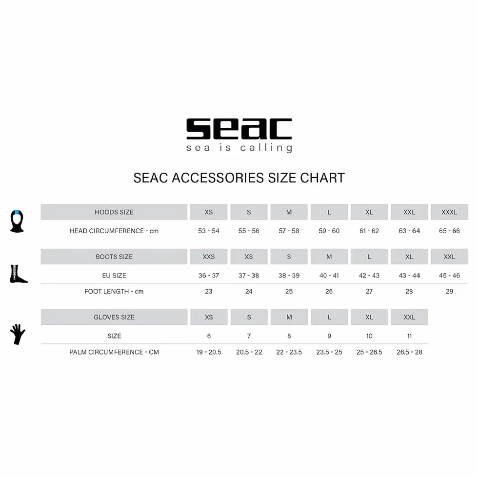 Seac Tropic, Calzari da Subacquea in Neoprene 2 mm con Suola Rigida e Protezioni su Tallone