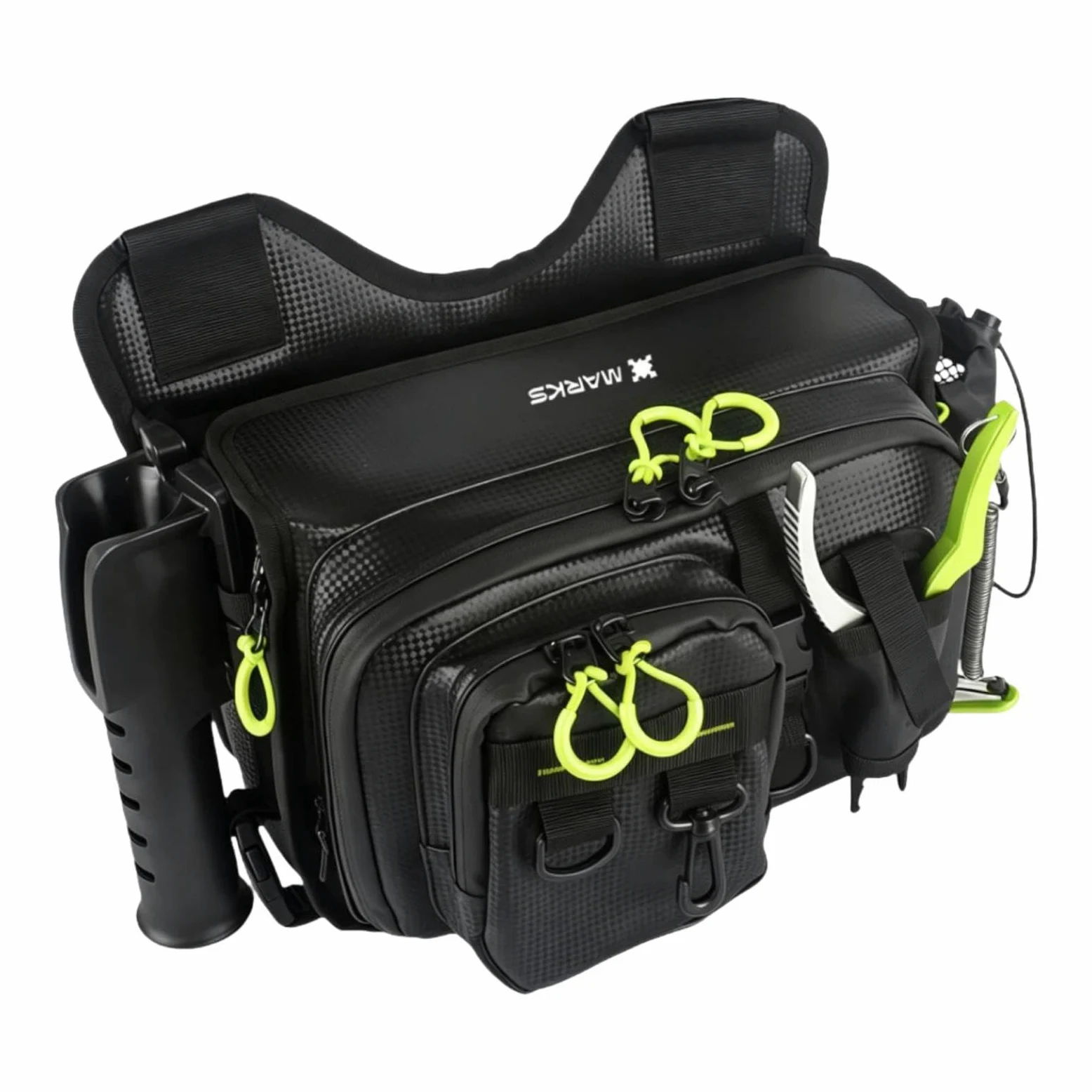 Borsa da Pesca Multistrato Borsa Tattica Borsa Porta Canne Borsa Porta Esca Tracolla Impermeabile in Tela con Strati E Trasporto Leggero