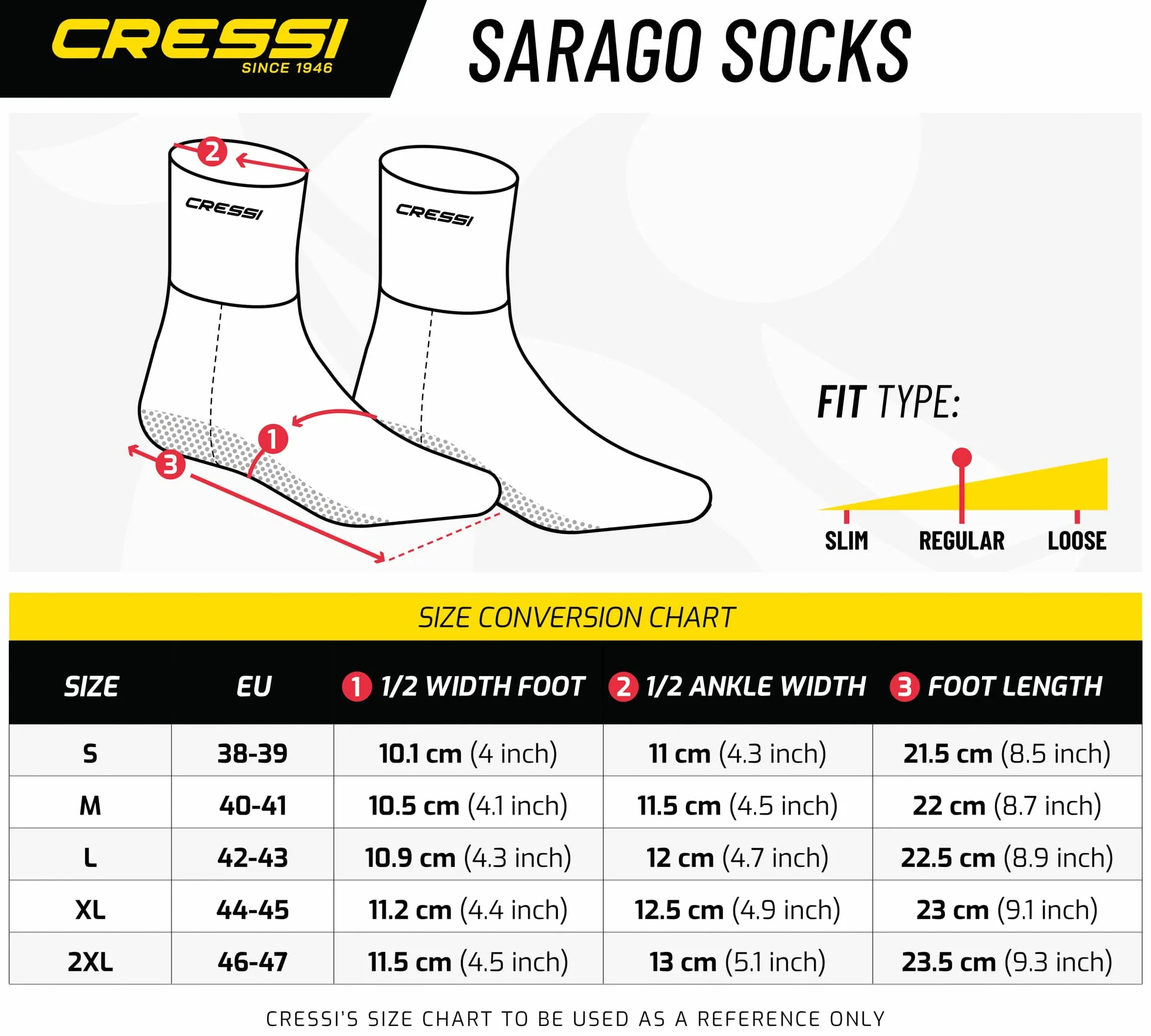 Cressi Sarago Socks - Calzari Immersione e Apnea in Neoprene Stretch 3 o 5 mm, Unisex Adulto