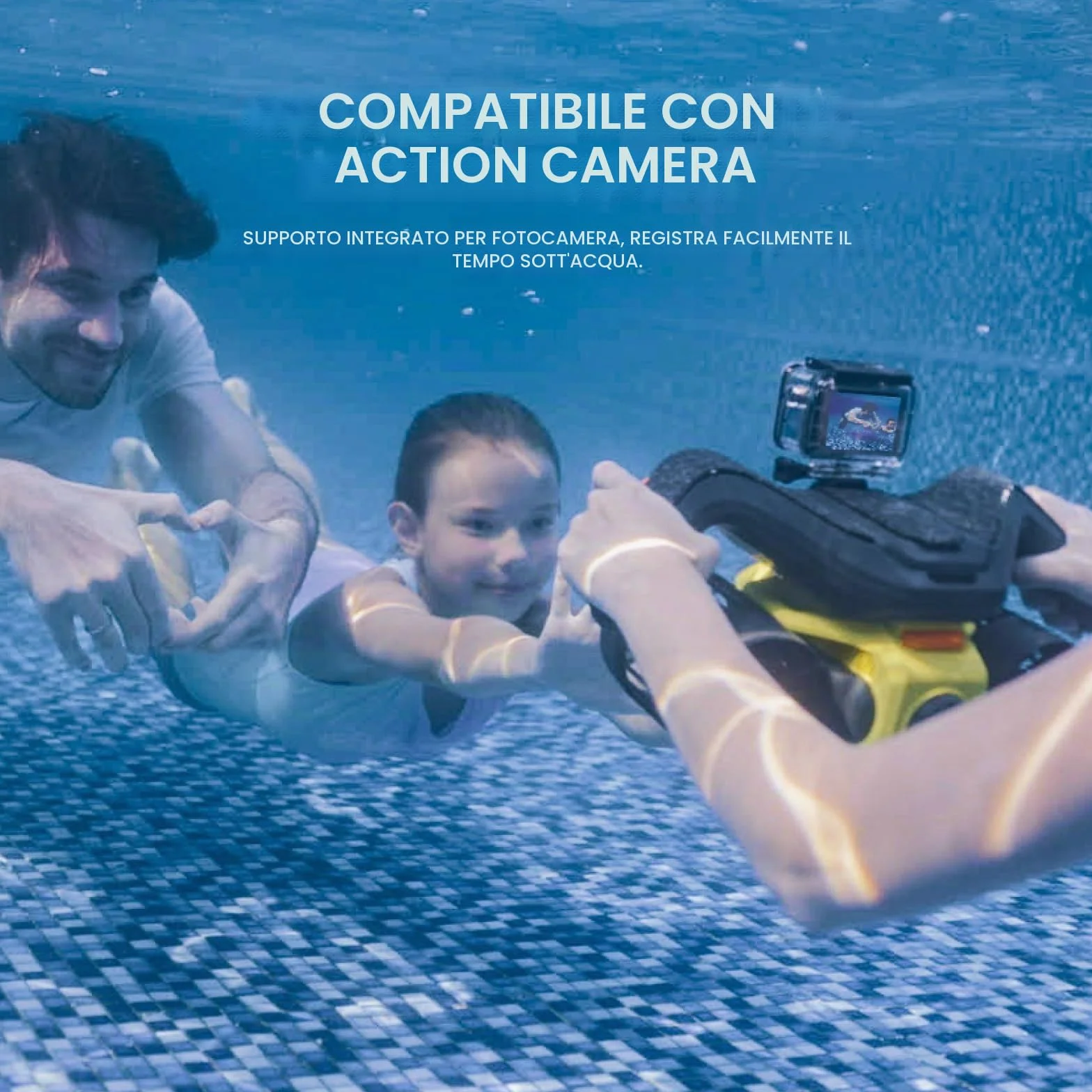 LEFEET C1 Scooter subacqueo a Doppio Motore IPX8 Impermeabile 30 m 60 min Batteria Supporto Action Camera Giallo