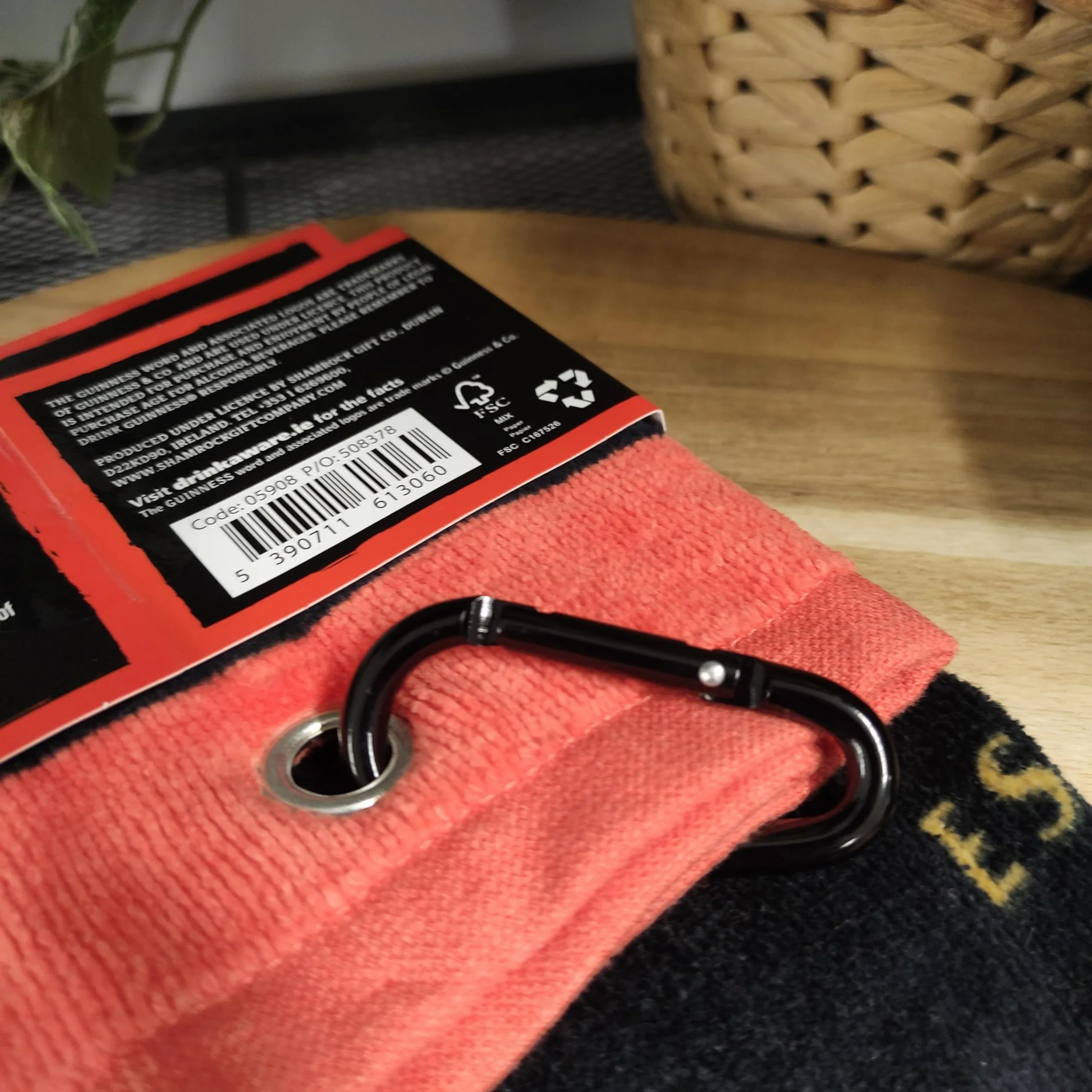 Guinness Asciugamano da golf Toucan con clip