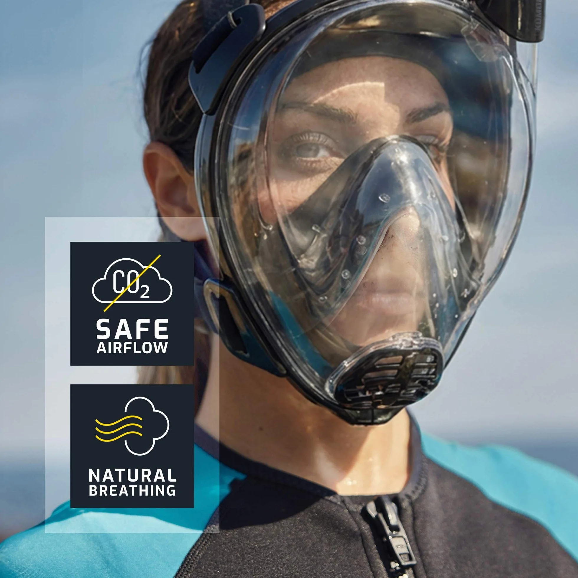 CRESSI Komodo Full Face Maschera Integrale Snorkeling Visione 180° Silicone Anti Appannamento