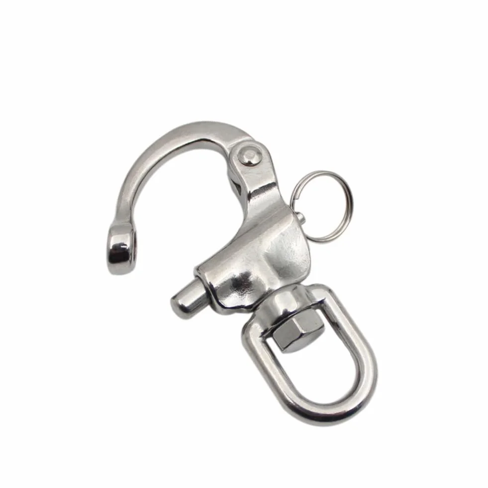 Moschettone a sgancio rapido in acciaio inox 316 70 mm per barca e vela