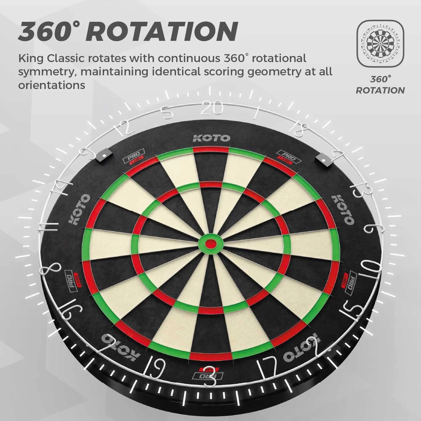 Bersaglio KOTO King Pro, formato ufficiale torneo, cablaggio fine, anello di figure rosse
