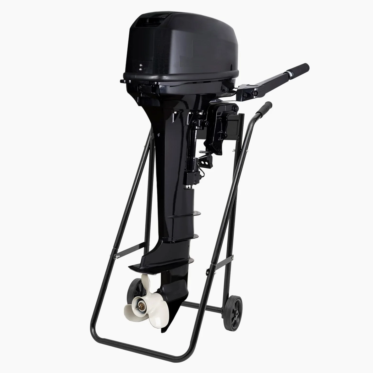 Supporto per Motore Fuoribordo Capacità 40KG Carrello di trasporto per fuoribordo 30HP motore da barca trolley carrello di trasporto per fuoribordo pieghevole-Nero