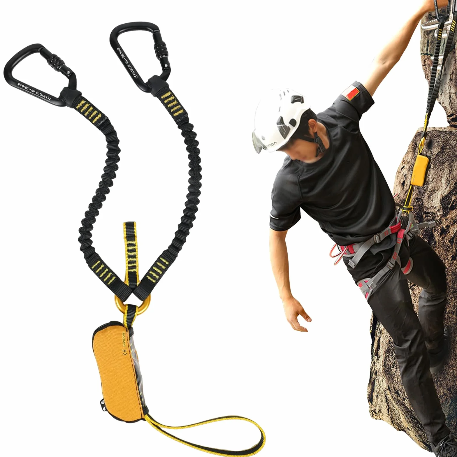 Set da arrampicata via ferrata, cinghia da arrampicata uomo
