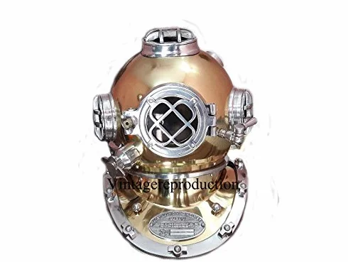 Asmara nautico in ottone anticato 45,7 cm Diving Helmet Deep vintage SCUBA Scafandro Mark V replica