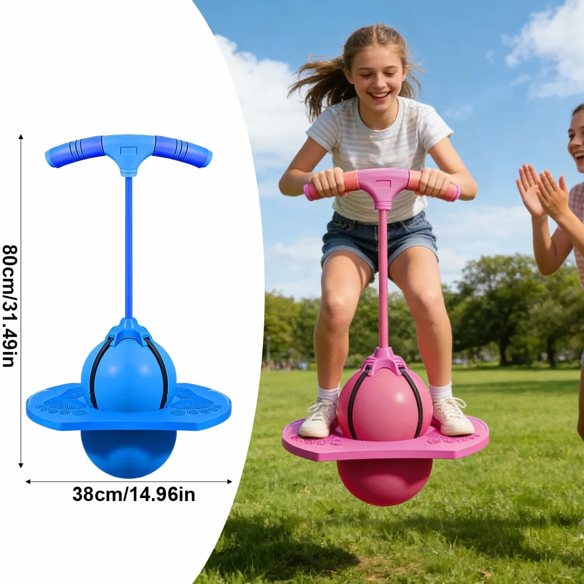 Pallone Salterino Balance Pogo Ball con Maniglia per Interni ed Esterni Rosa