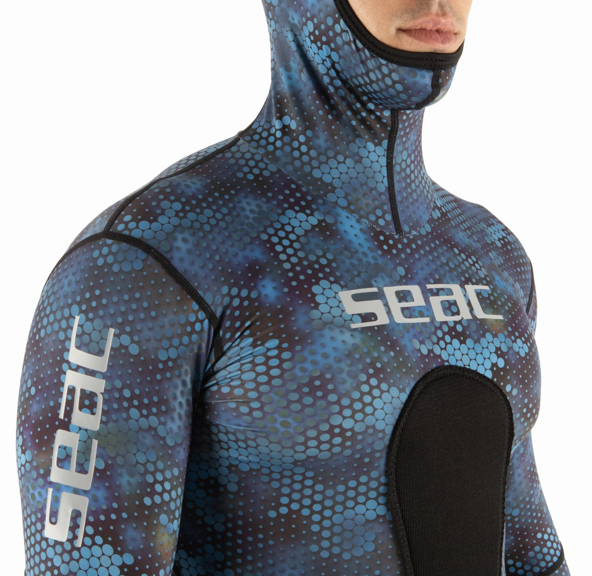 SEAC Blue Moon Rash Guard Pesca Subacquea Apnea Due Pezzi Blu Camouflage