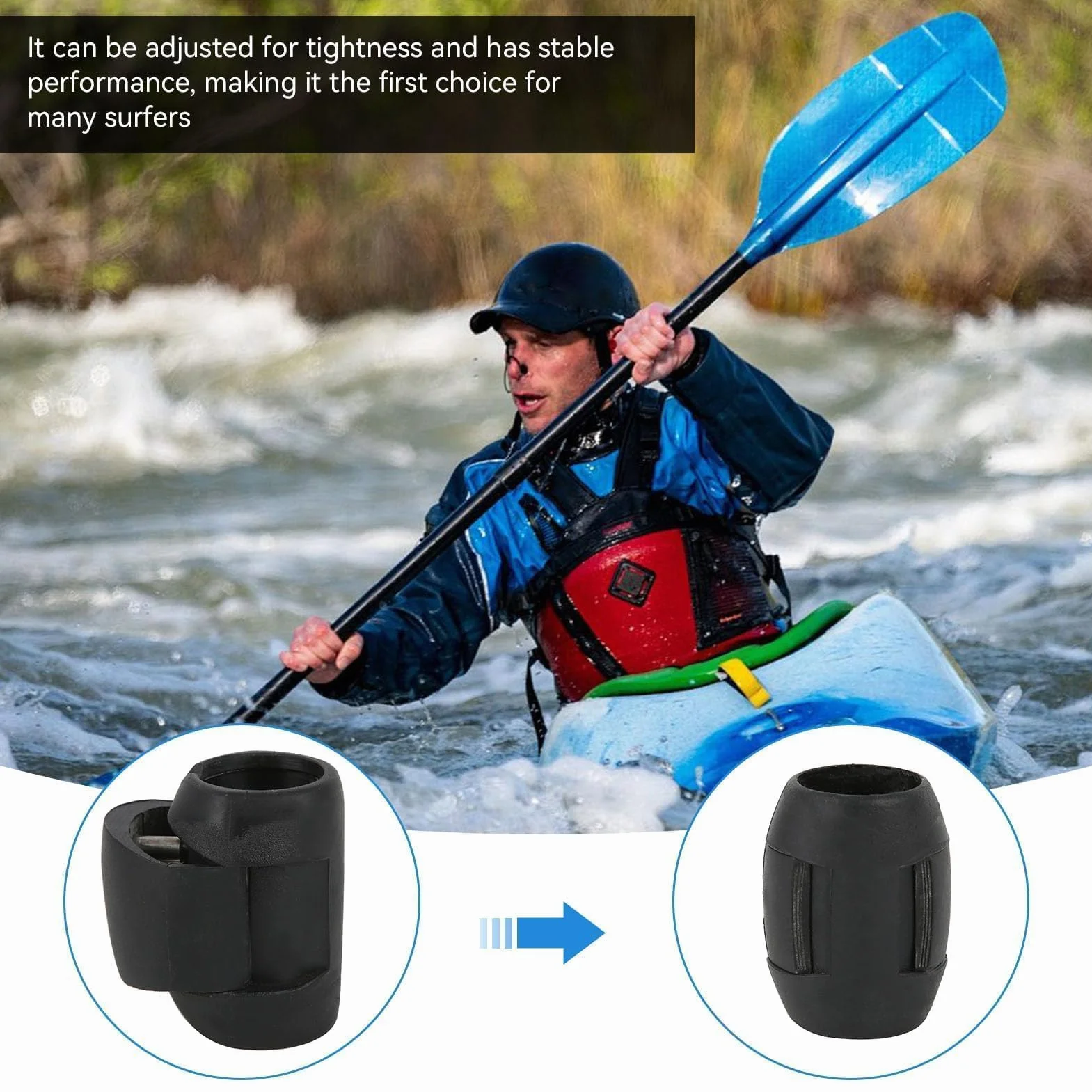 Agatige Morsetto Regolabile Pagaia SUP, Fibbia Bloccaggio Tavola Surf PVC Ricambio
