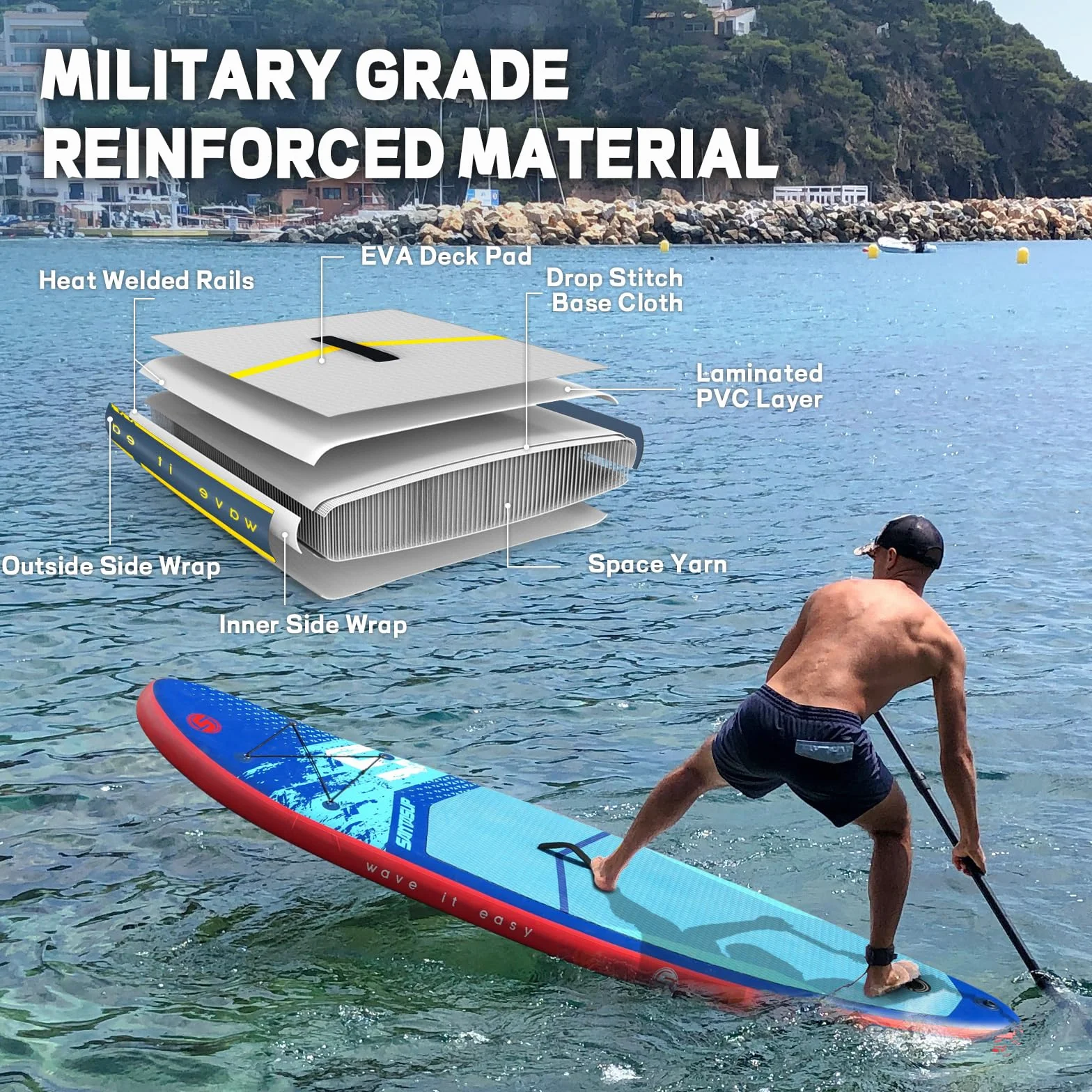 Paddle gonfiabile adulti 320 cm 15 cm spessore 150 kg Ocean10'6"