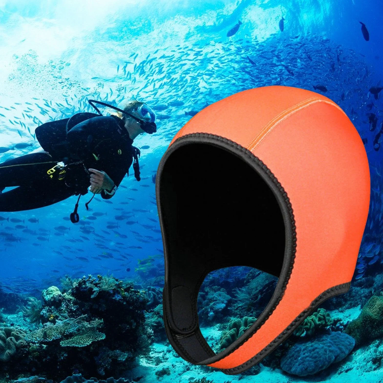 Cappuccio per Immersione Subacquea in Neoprene 3 mm Cappello da Nuoto Termico