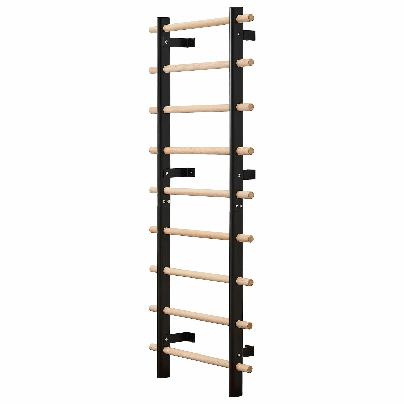 VEVOR Scala Svedese da Parete 150 kg 9 Livelli Barre Ginnastica Legno Massello Acciaio Carbonio 80x80 mm