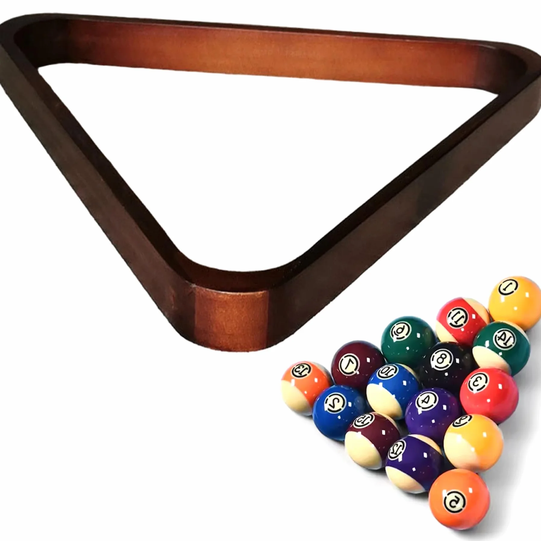 Triangolo a Rack per Piscina in Legno a 9 Palle, Accessori da Biliardo per Palline Standard 2-1/4 Pollici