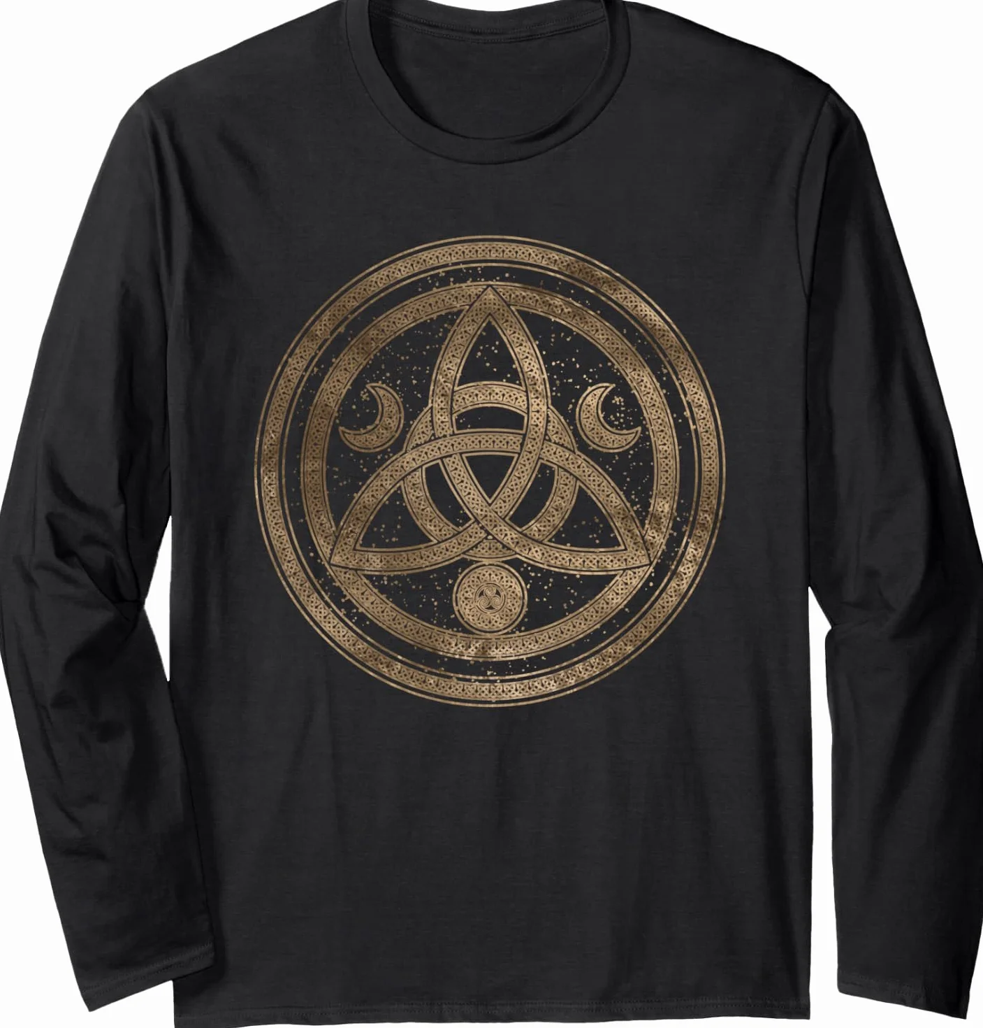 Triquetra Triple Moon Celtic Ornament Maglia a Manica