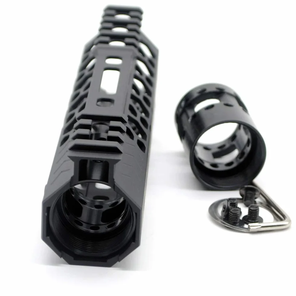 Trirock NSR Style Black 7 Inch M-LK Free Float AR15 Handguard Fits .223/5.56 Rifles Steel Barrel Nut