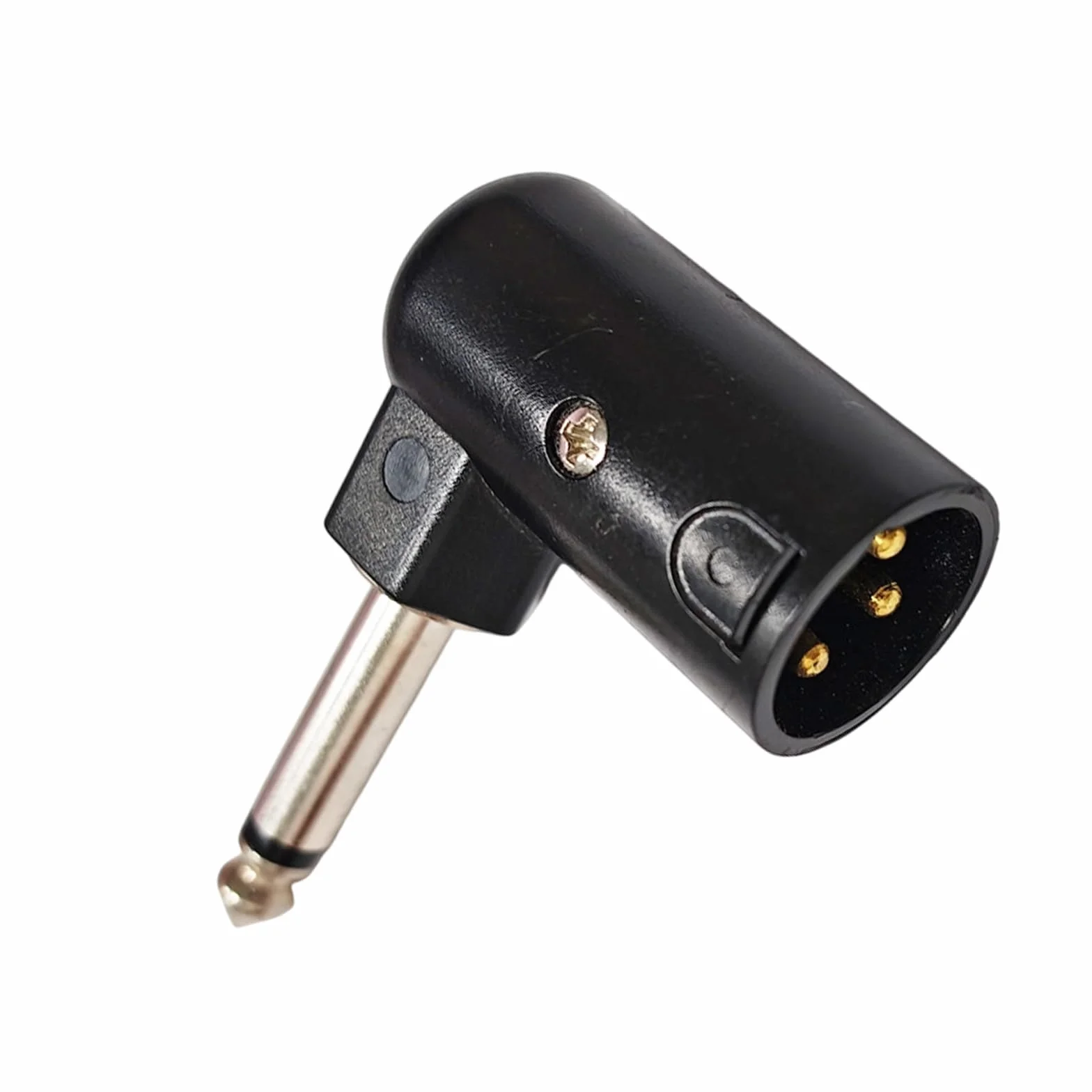 Adattatore ad angolo retto da 6,35 mm a XLR maschio/femmina per chitarre, tastiere e mixer