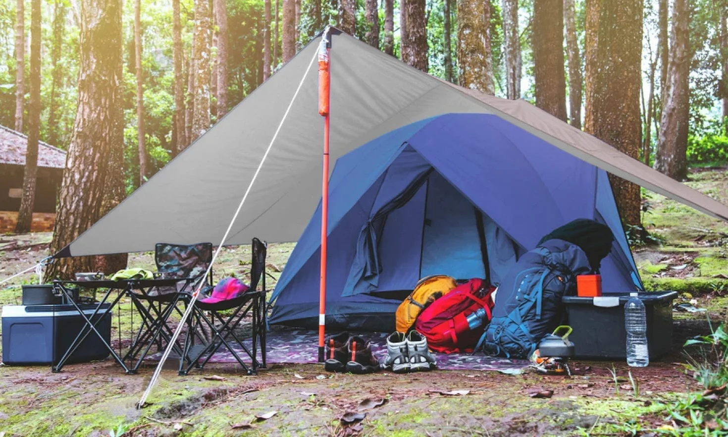 Unigear Telo antipioggia Tarp Rain Fly Telo per tenda impermeabile, riparo da trekking pieghevole, leggero, impermeabile per il campeggio e la protezione contro la pioggia, la neve e il sole