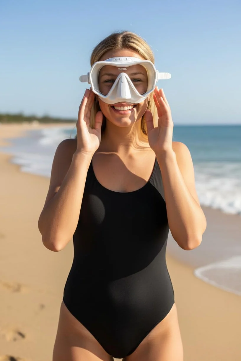 SEAC Pura Maschera Subacquea Antiappannamento Monolente Frameless Silicone Low Volume Fibbia 3D