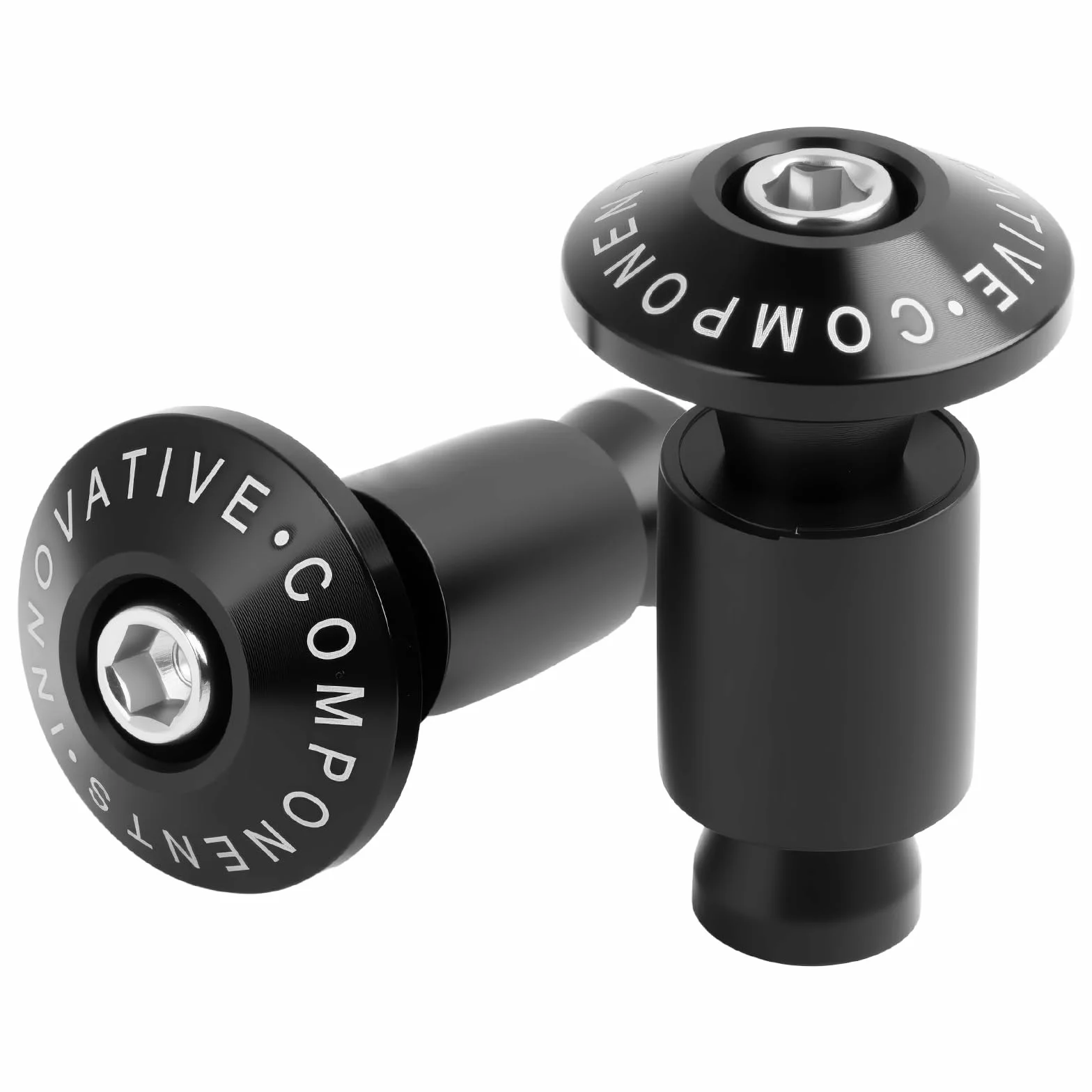Terminali Manubrio Universali in Alluminio CNC e Gomma, Compatibili con Manubri da Ø22mm (7/8") per Moto, MTB e Bici, Design Elegante, Nero - Set di Contrappesi Durevoli e Protettivi