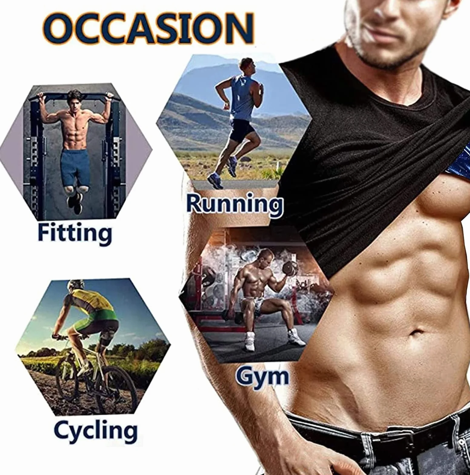 Canotta Dimagrante Uomo Maglia Sauna Sudare Snellente Polimero Sportivo Gilet Modellante Fitness Manica Corta T Shirt Palestra Body Shaper