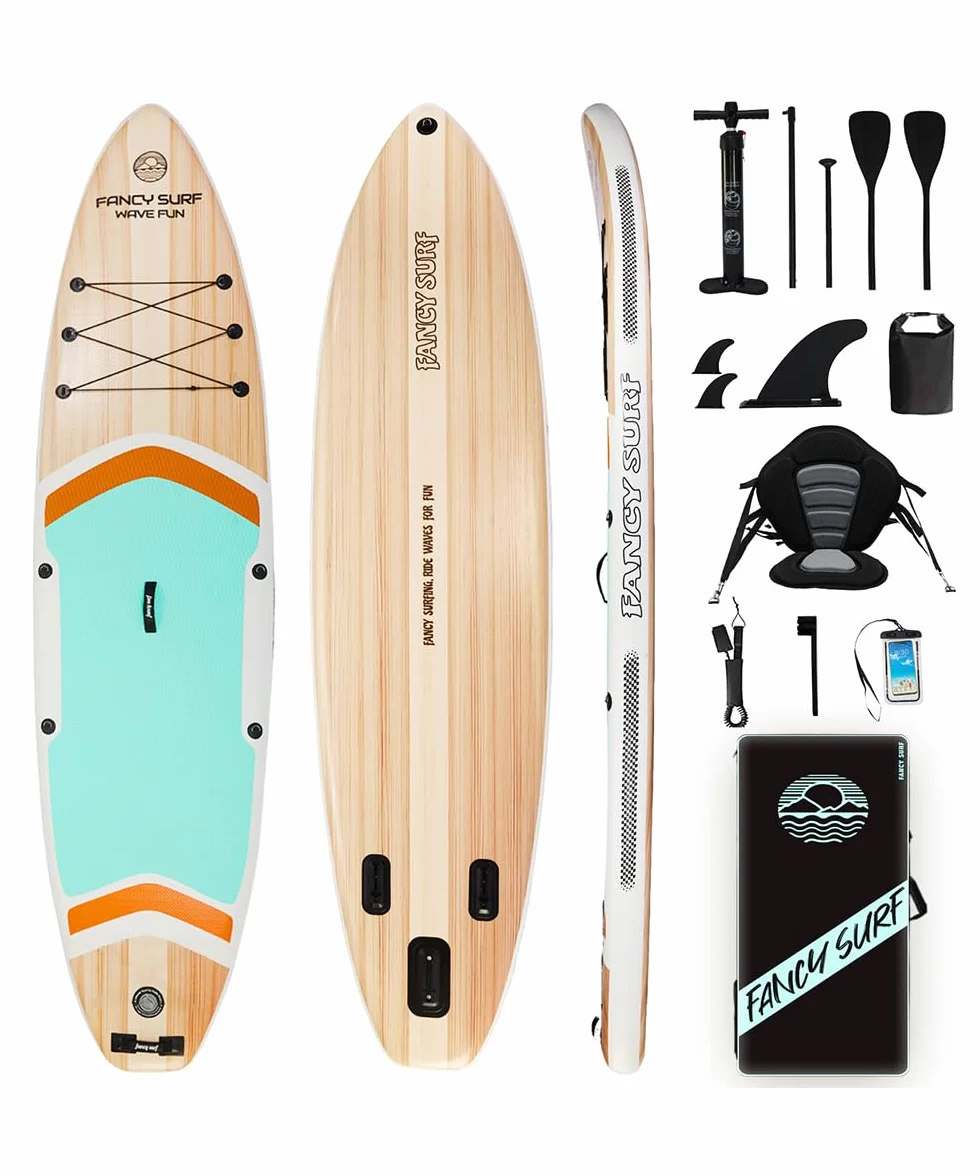 Tavola SUP gonfiabile 351x89 cm 200 kg z pompa, pinne, zaino, custodia impermeabile