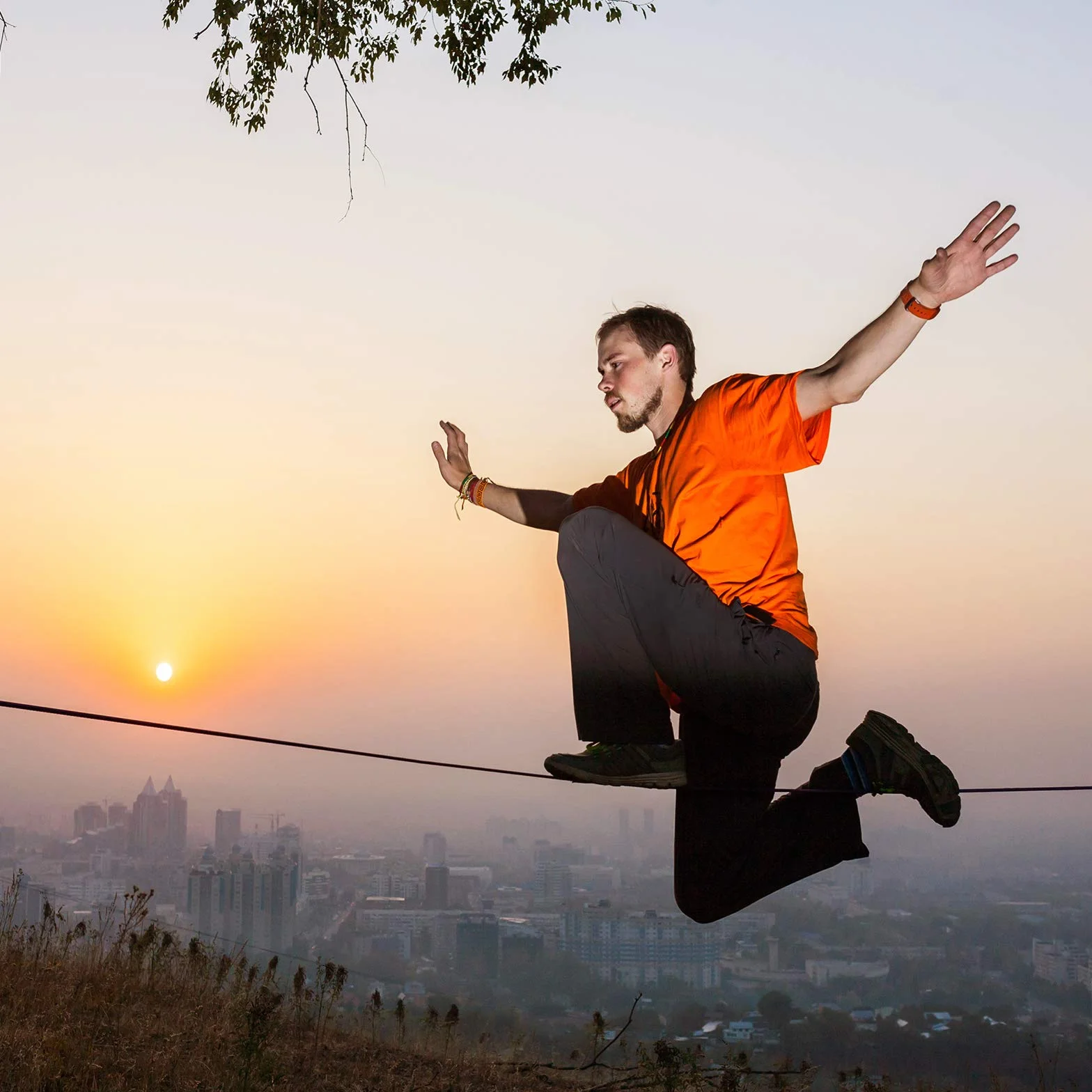 ALPIDEX Slackline 15 m do 2 ton, w zestawie torba transportowa, niebieska